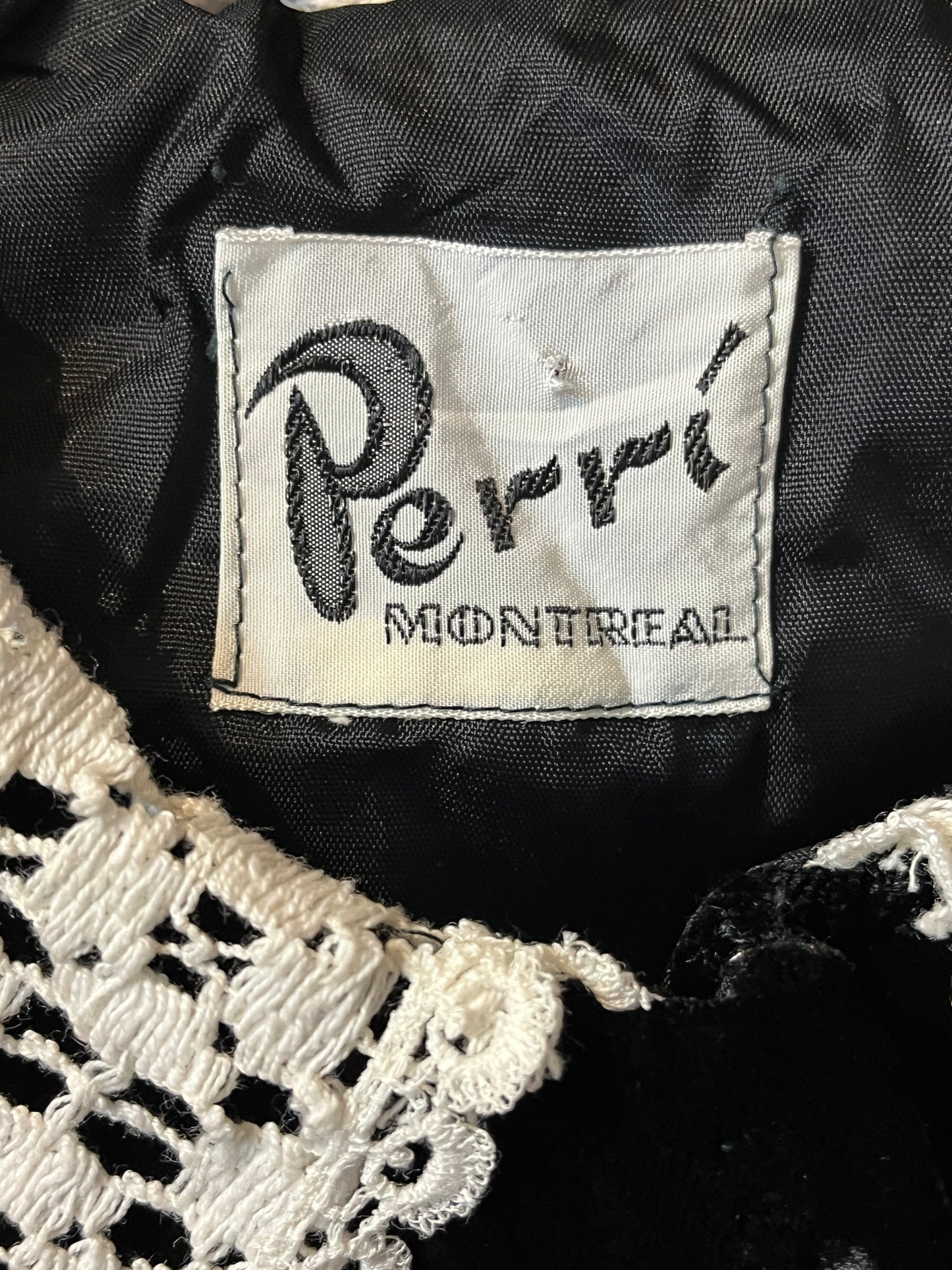 70s 'Perri' Black Long Sleeve Velvet Mini Dress / Small