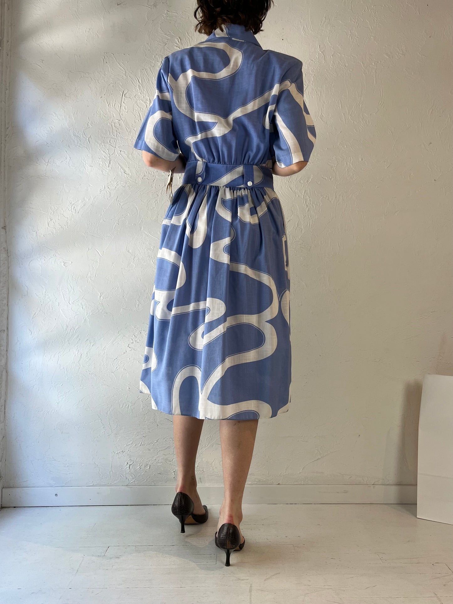 70s 'Miss Oops California' Blue Midi Dress / Medium