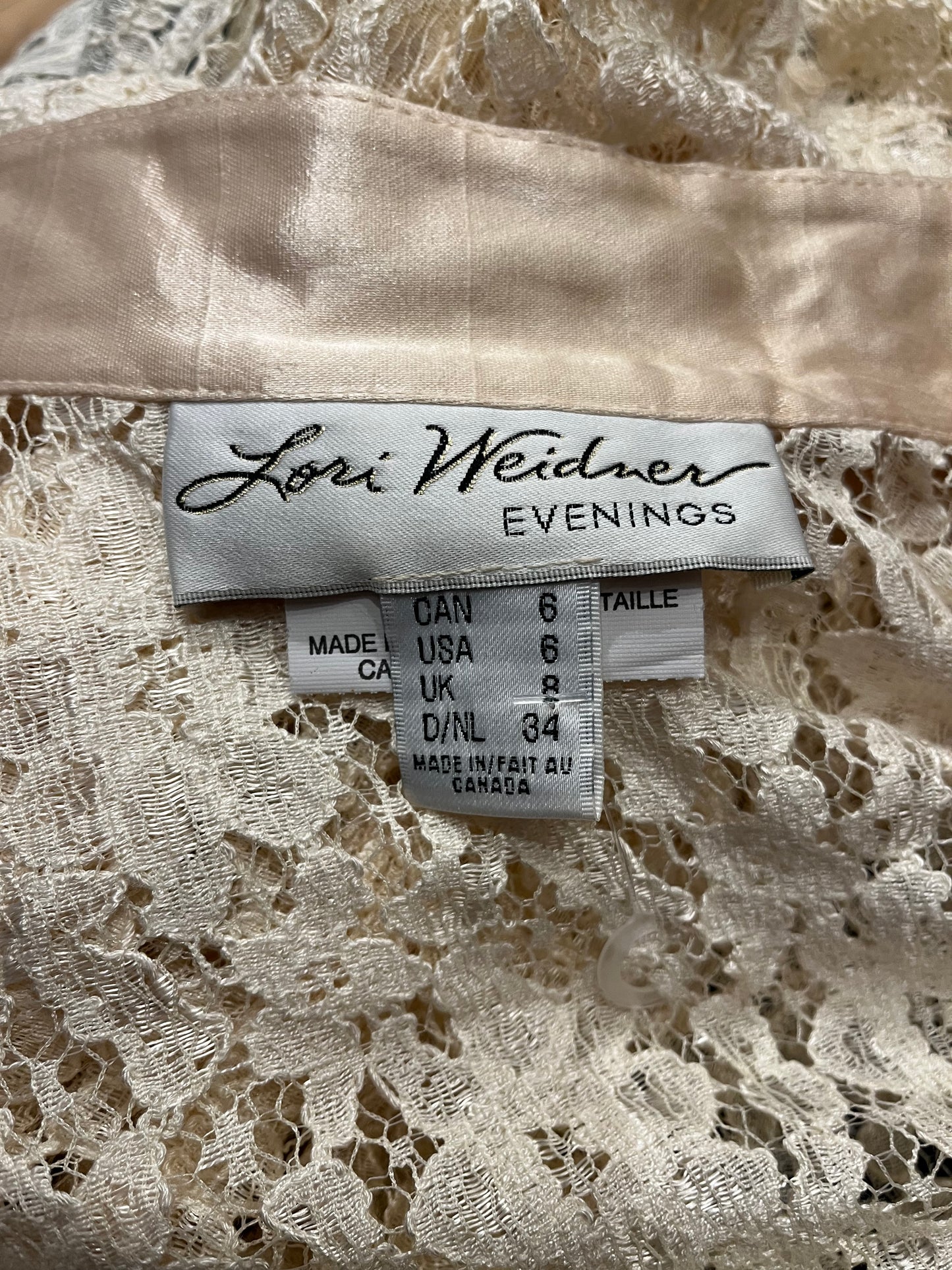 80s 'Lori Weidner' Cream Lace Formal Bridal Jacket / Small - Medium