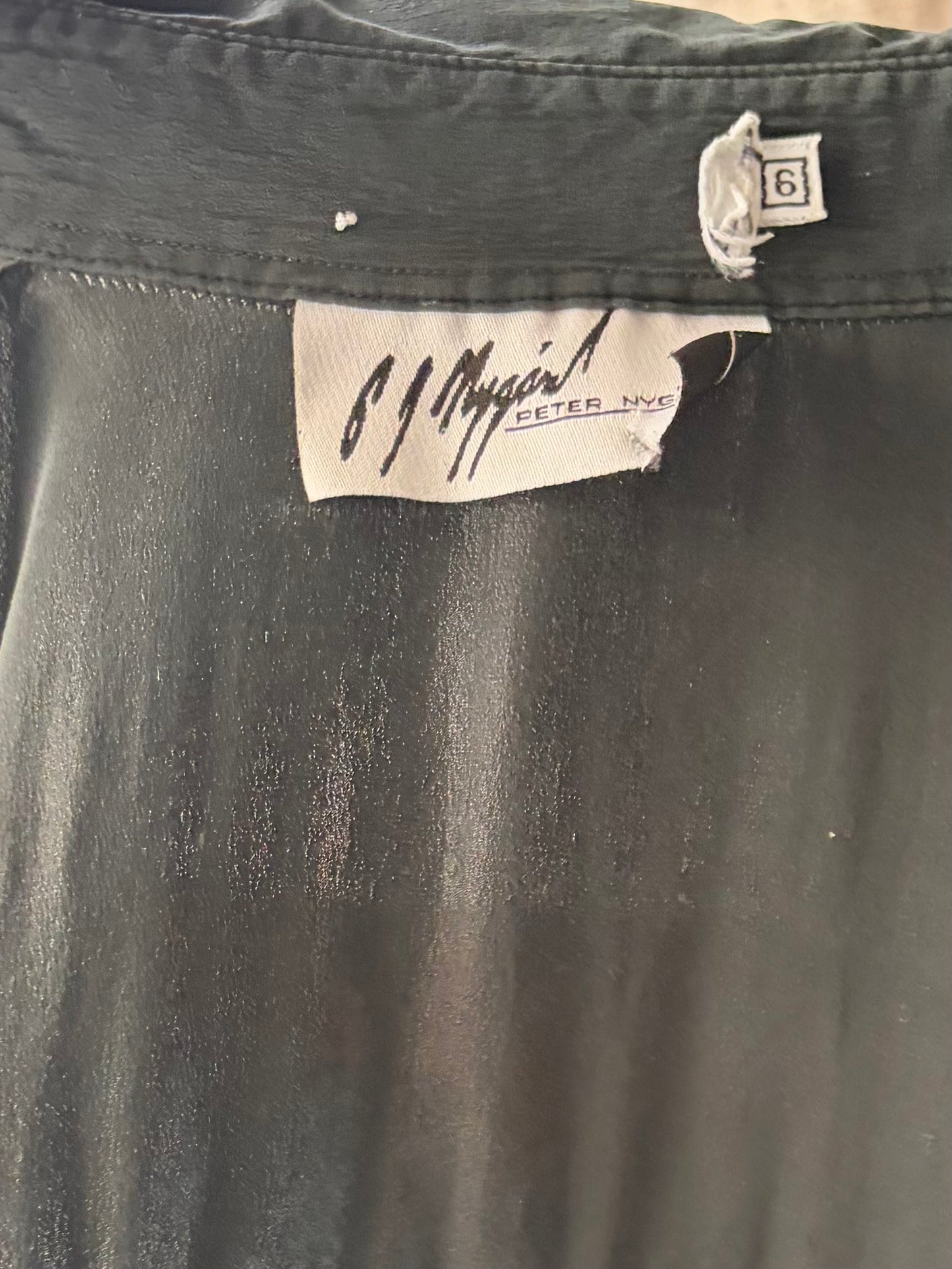 90s 'Nygard' Black Oversized Silk Shirt / Small - Medium