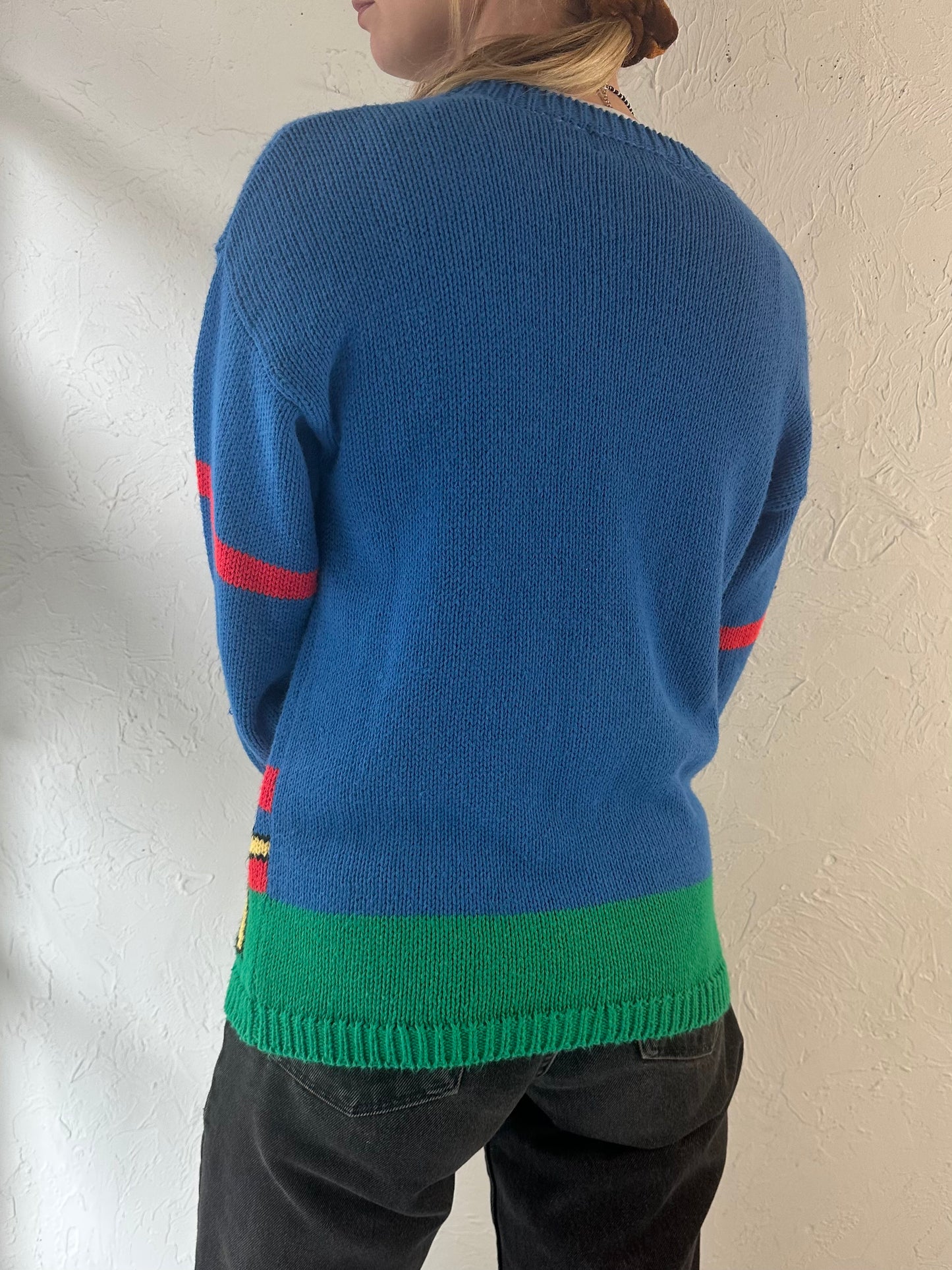 90s 'Woodwards' Knit Fish Sweater / Medium