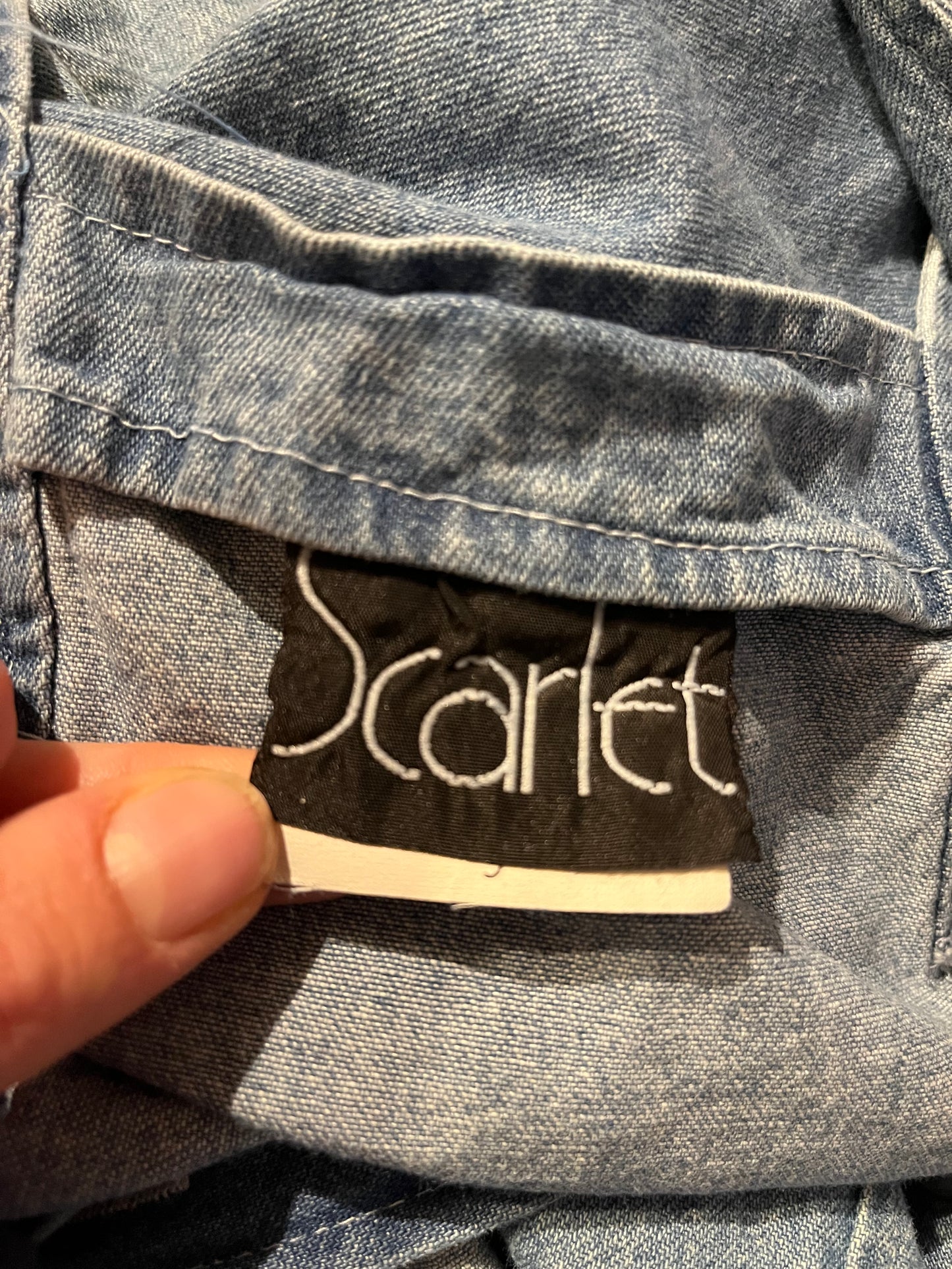 90s 'Scarlet' Denim Dress / Medium