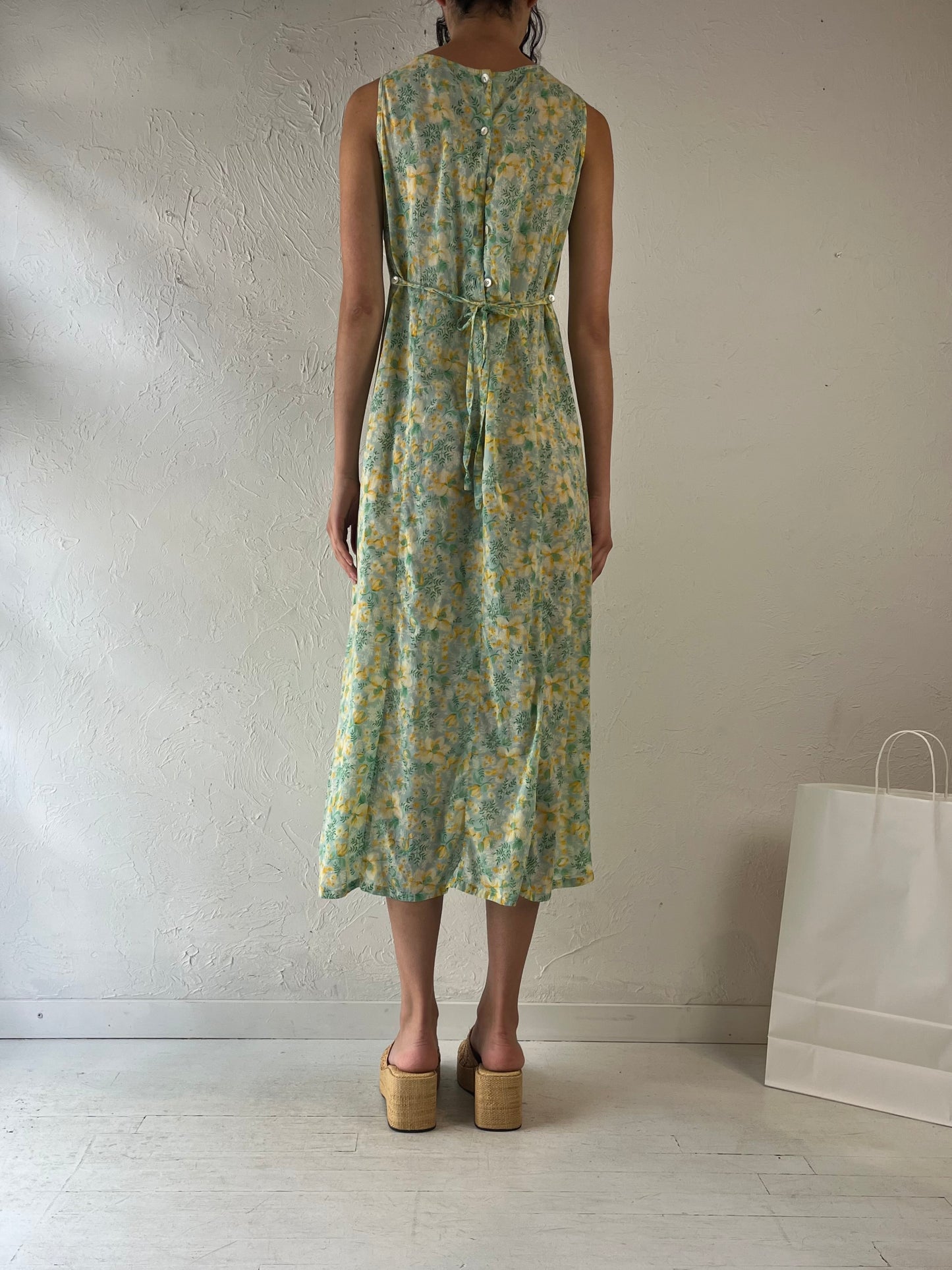 90s ‘April Cornell’ Floral Print Dress / Small