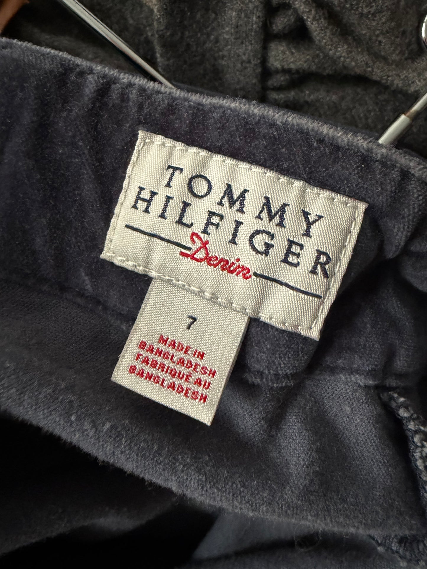 90s 'Tommy Hilfiger' Blue Velvet Grunge Maxi Skirt / Medium