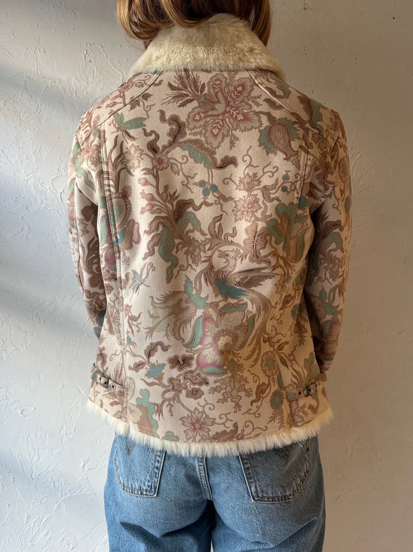 90s ‘DB Sport’ Beige Faux Suede Jacket / Medium