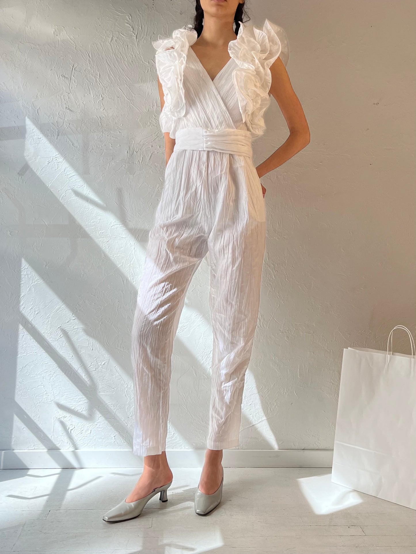 90s ‘Lo Lo Collections’ White Jumpsuit / Small