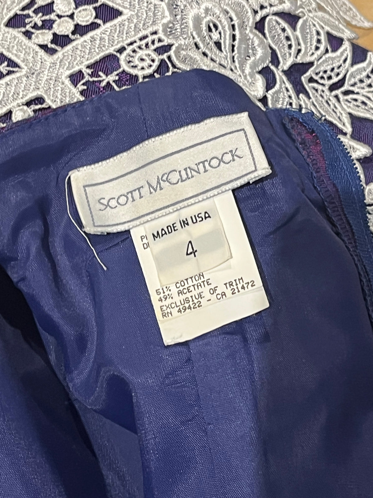 80s 'Jessica McClintock' Purple Strapless Formal Mini dress / Small