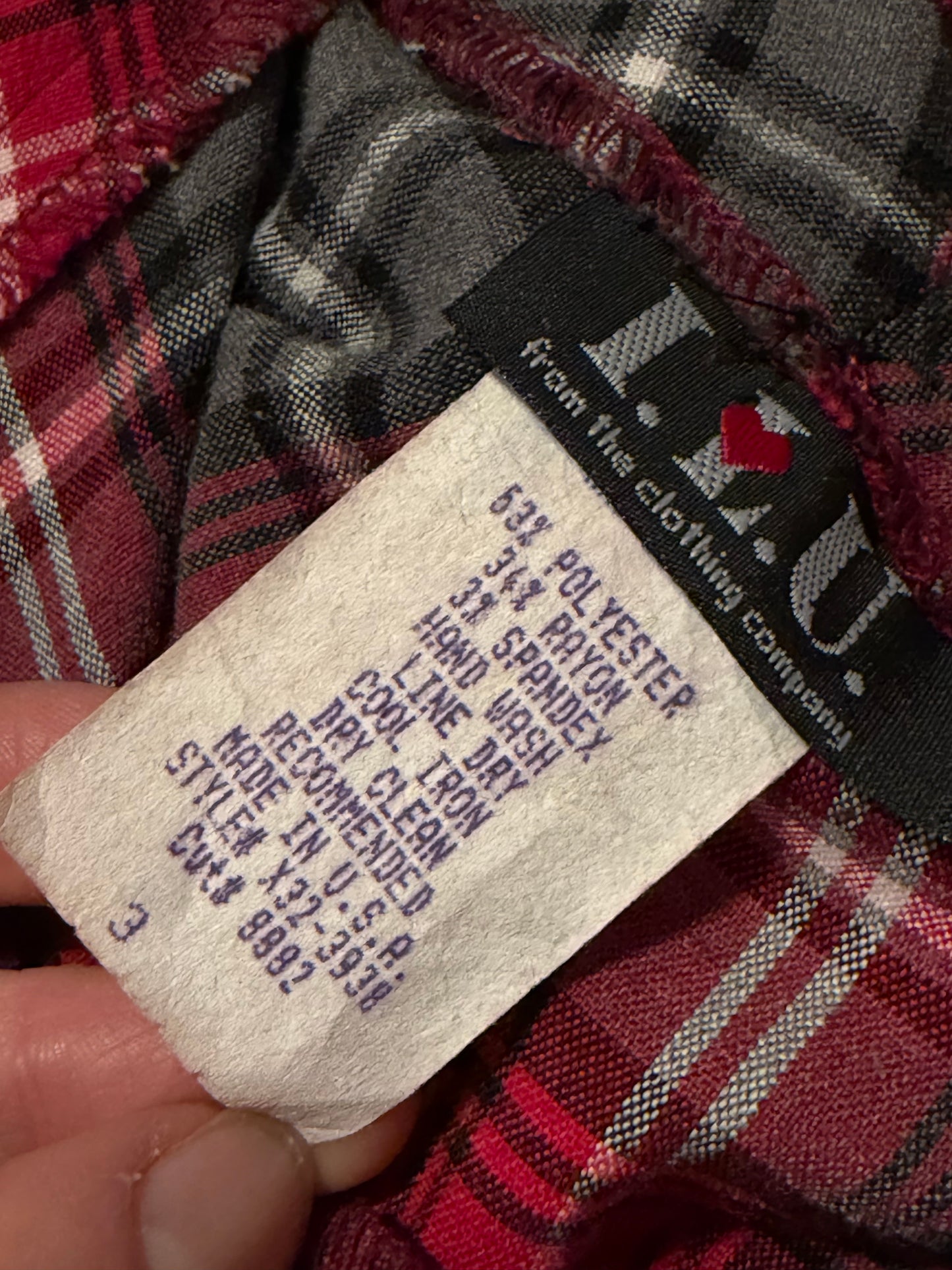 90s 'ILu' Plaid Pants / Small