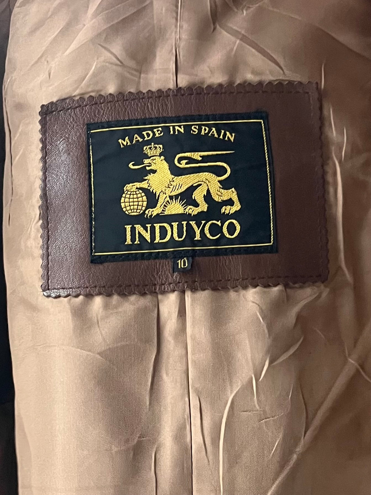 90s 'Induyco' Brown Snap Up Minimalist Leather Jacket / Small