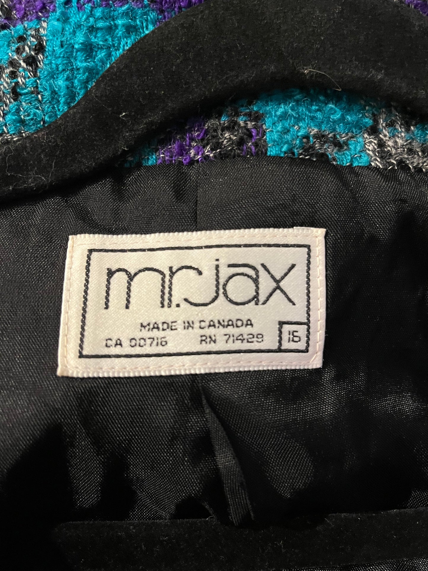 80s 'Mr Jax' Cropped Wool Jacket / Large