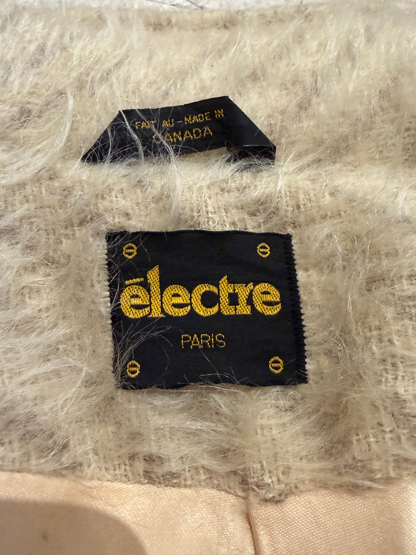 80s 'Electre' Fuzzy Knit Coat / Medium