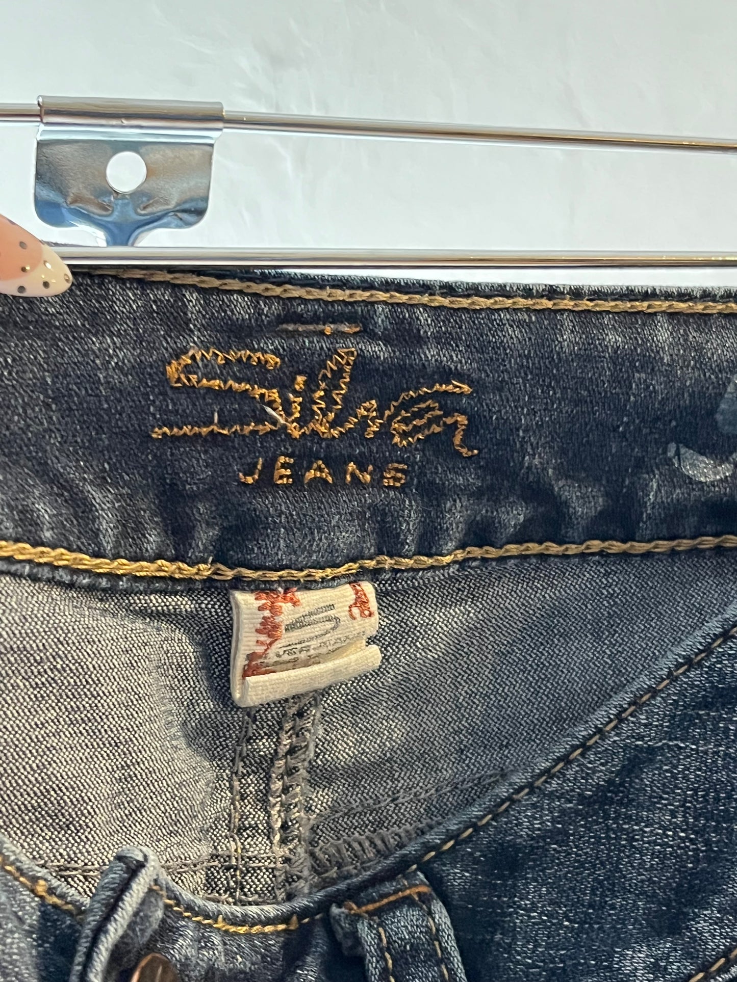 Silver low rise jeans