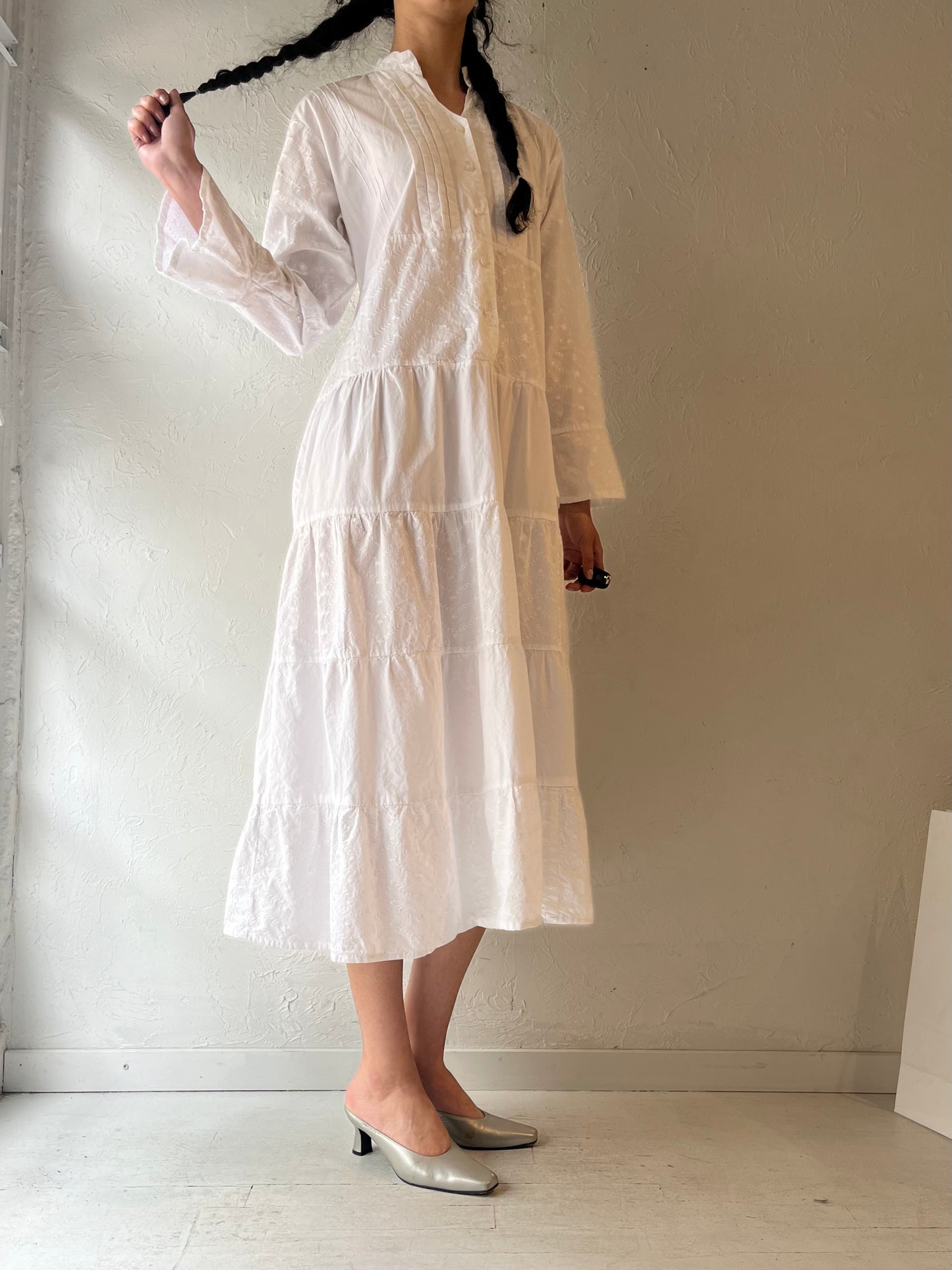 Y2k ‘Dressed in White’ Long Sleeve Dress / Large