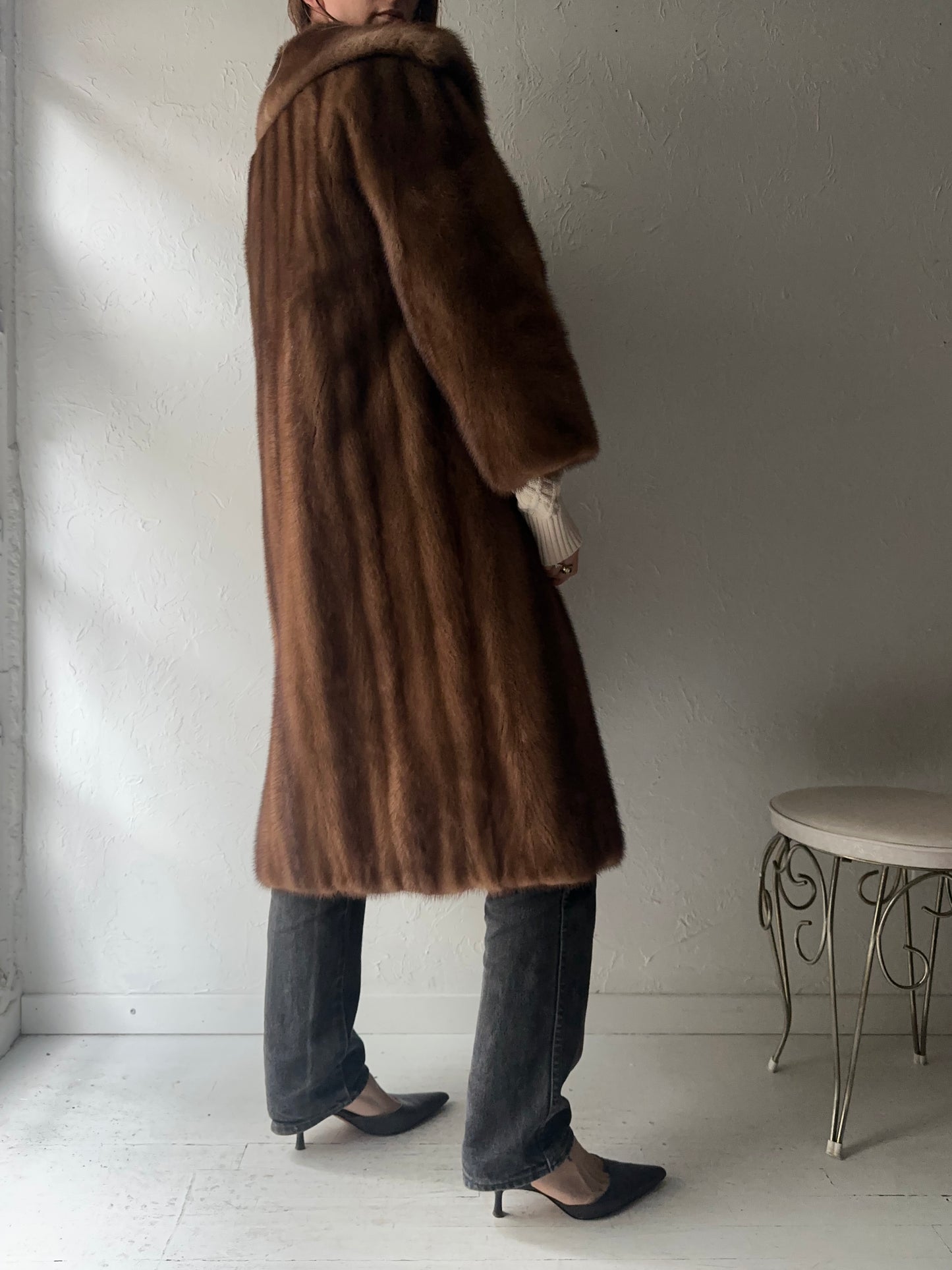70s 'Woodwards' Authentic Fur Coat / Small