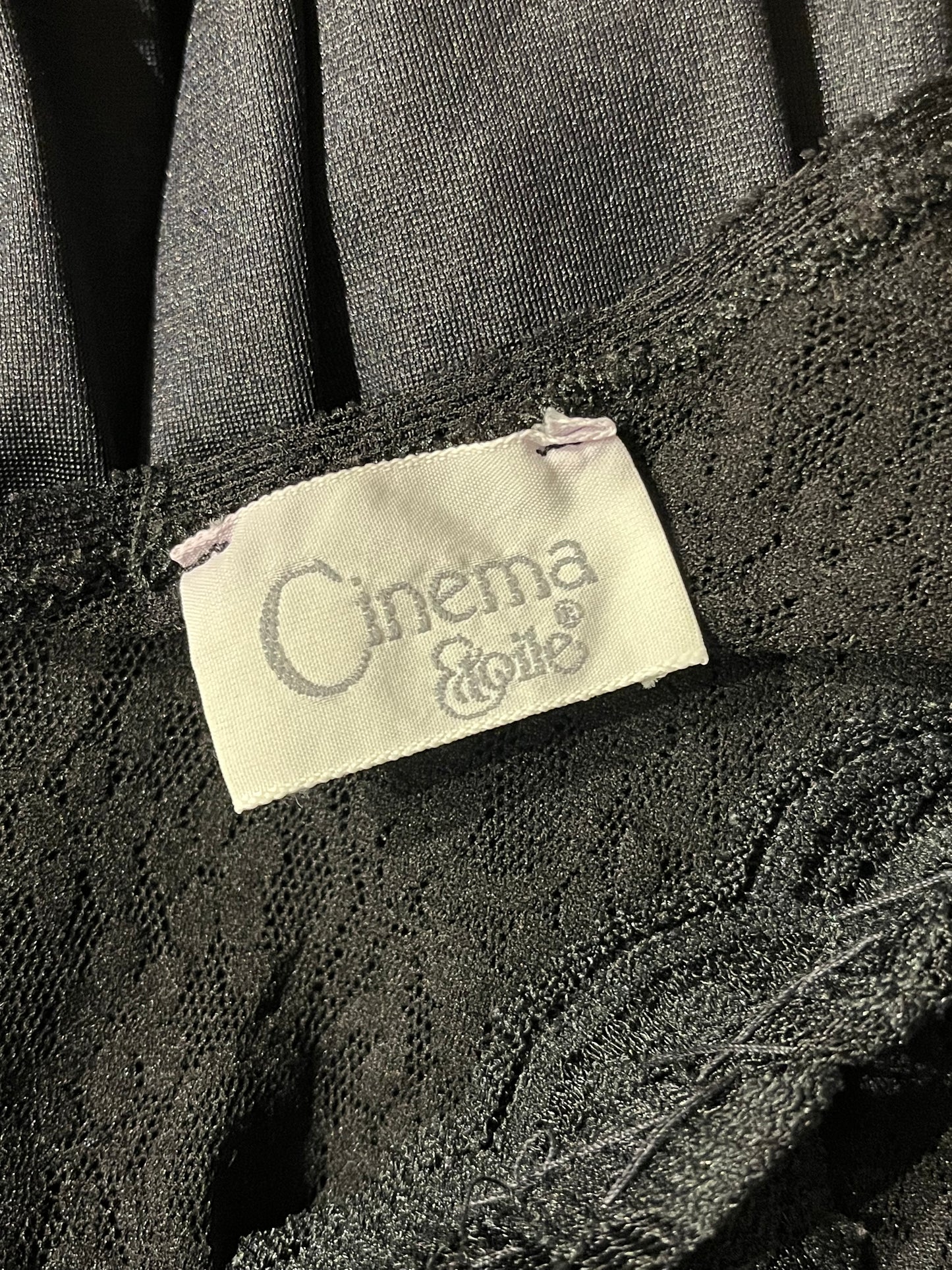 90s ‘Cinema’ Black Lacey Dress / Medium