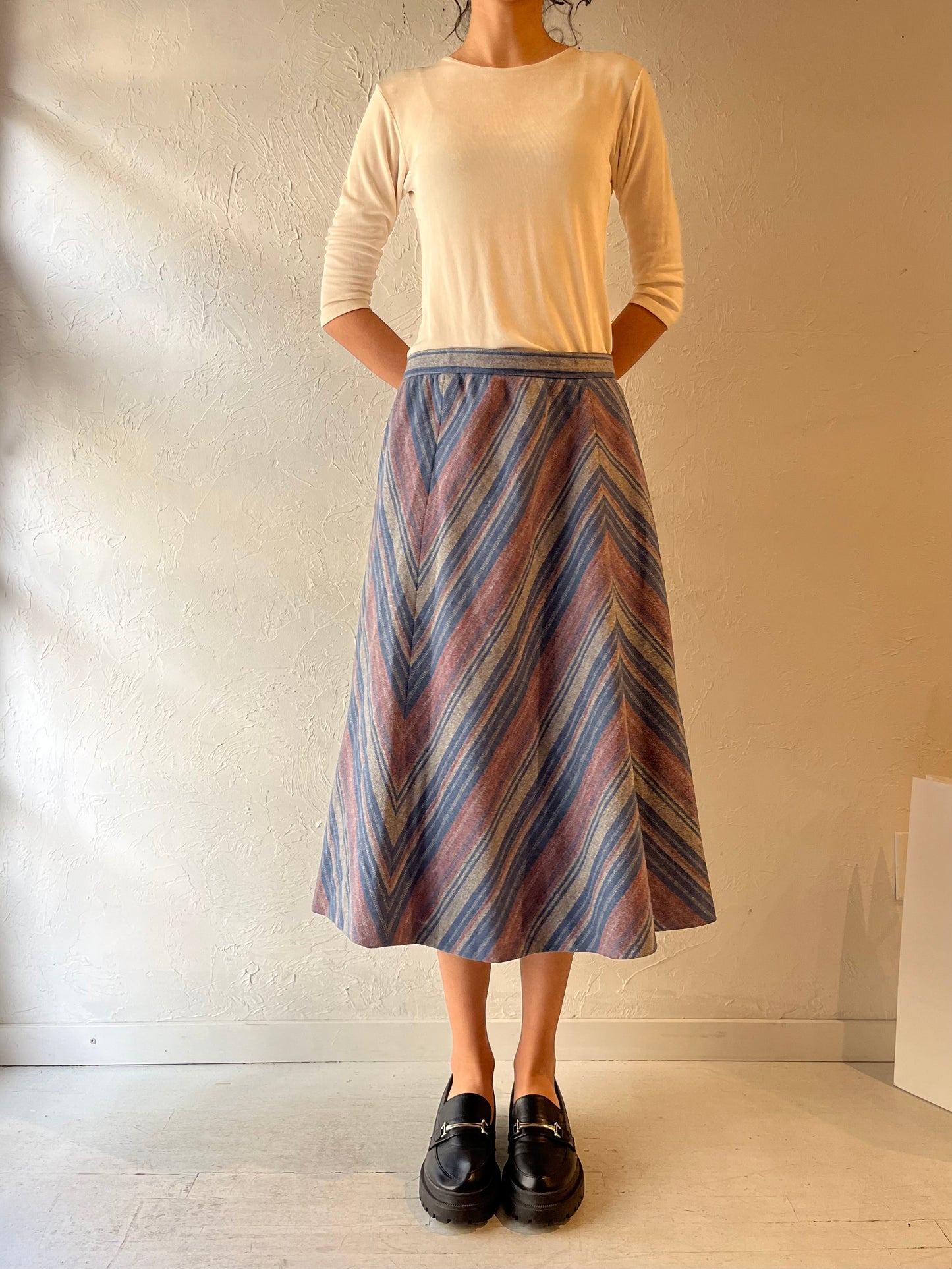 80s ‘Country Suburbans’ Knit Midi Skirt / Medium