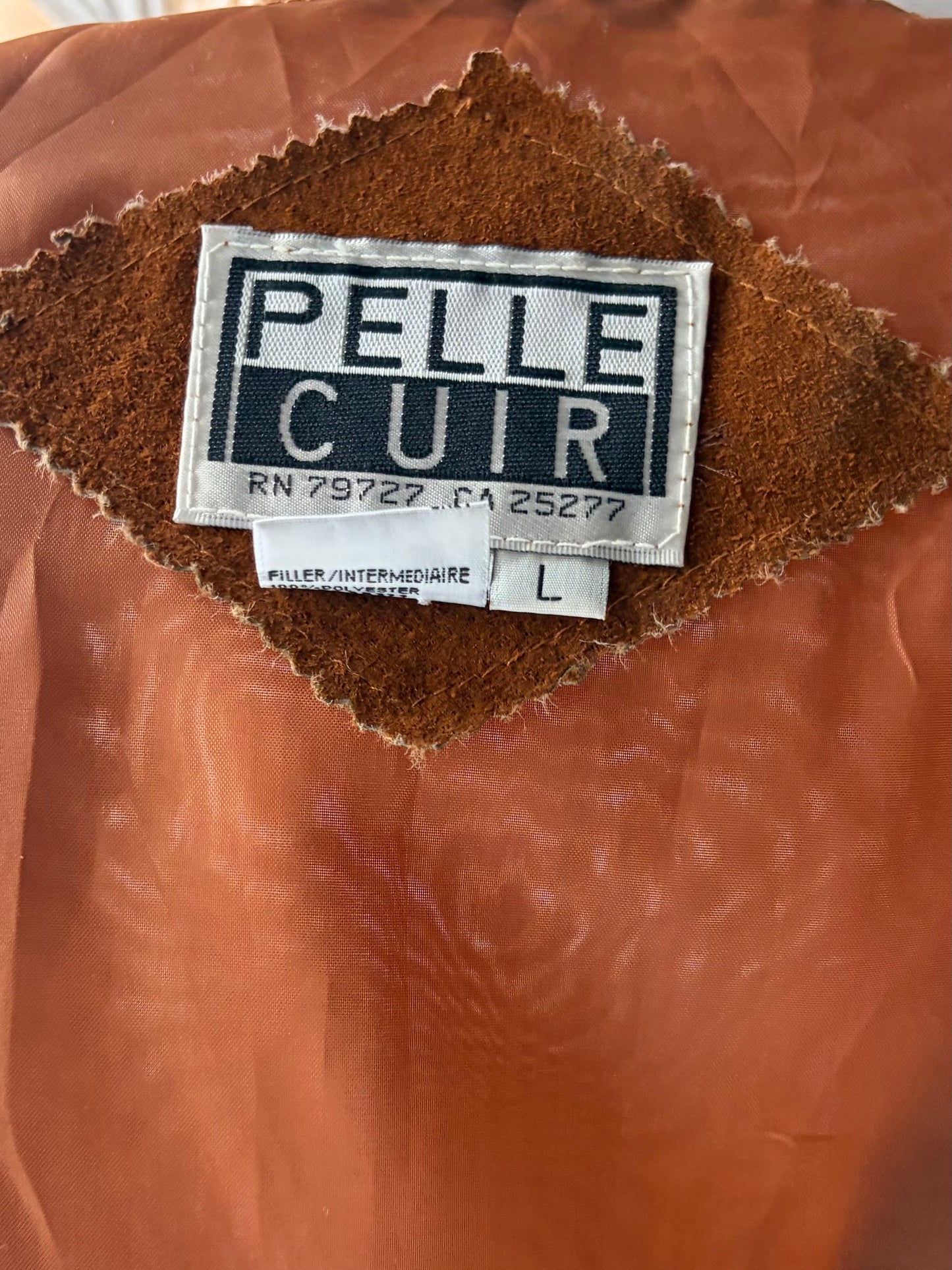 90s 'Pelle Cuir' Brown Suede Minimalist Western Cowboy Vest / Large