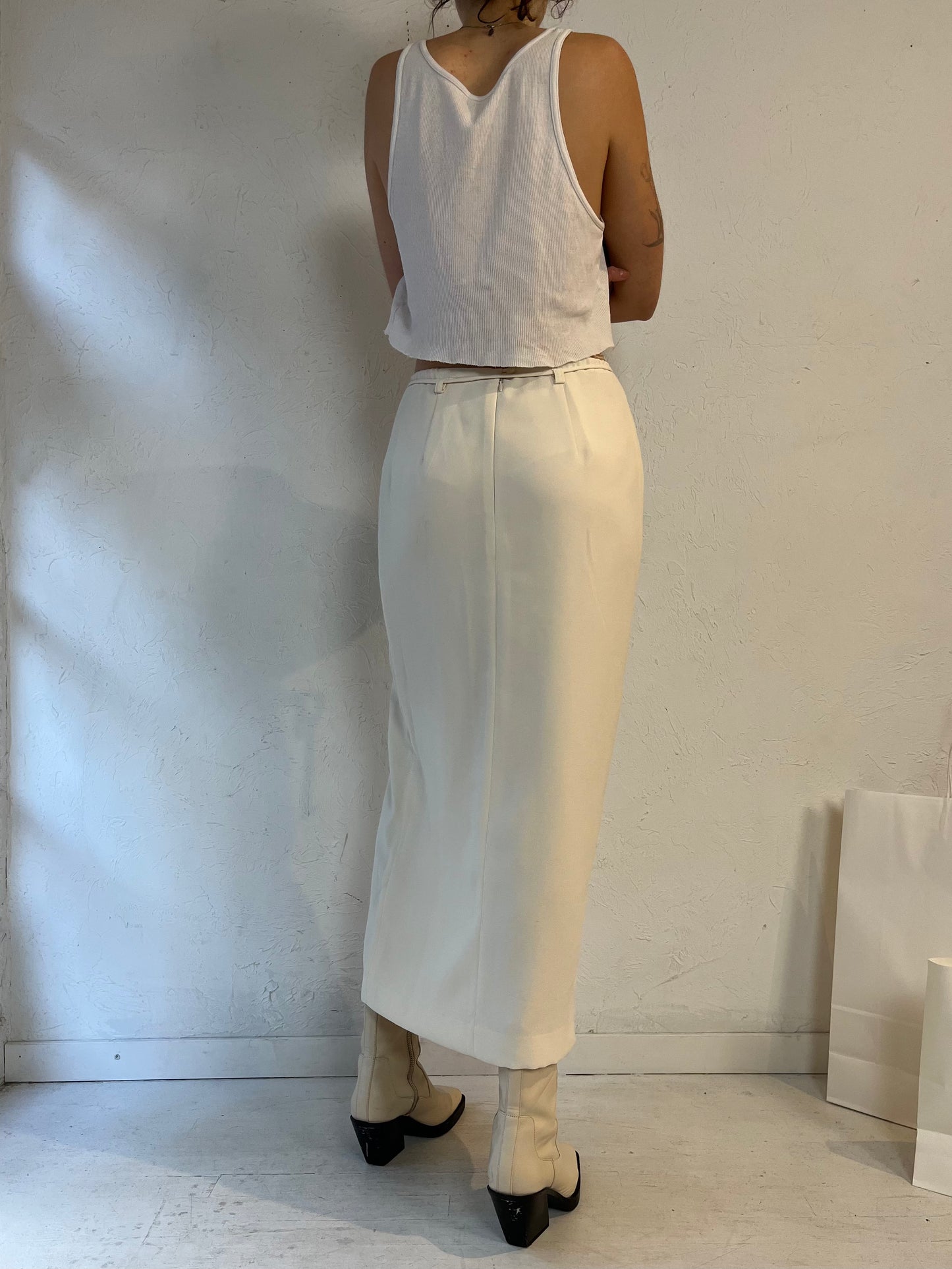 80s 90s 'Mister Leonard' Creamy White Skirt / Small - Medium