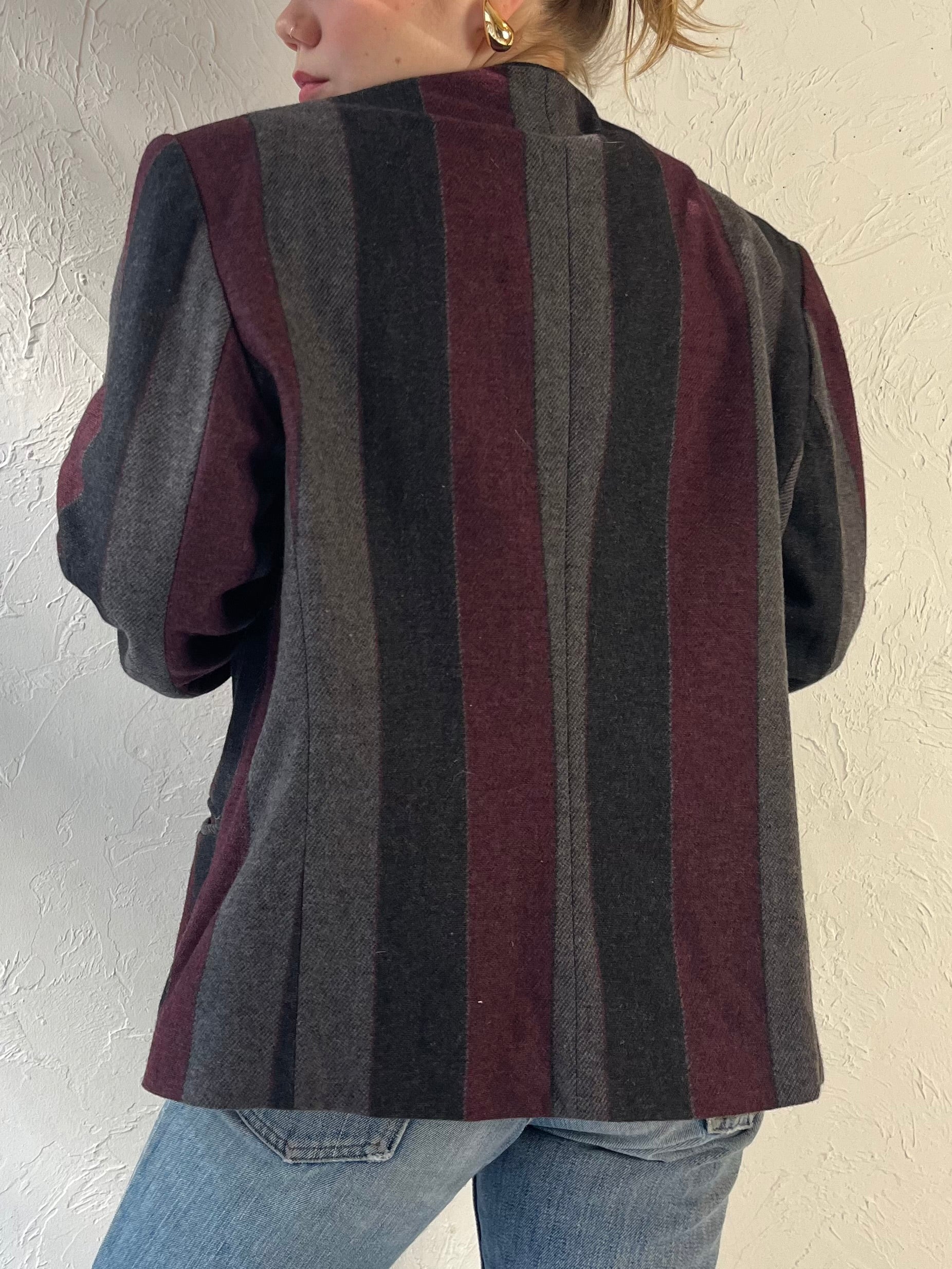 90s ‘Westchester Sport’ Striped Knit Jacket / Large