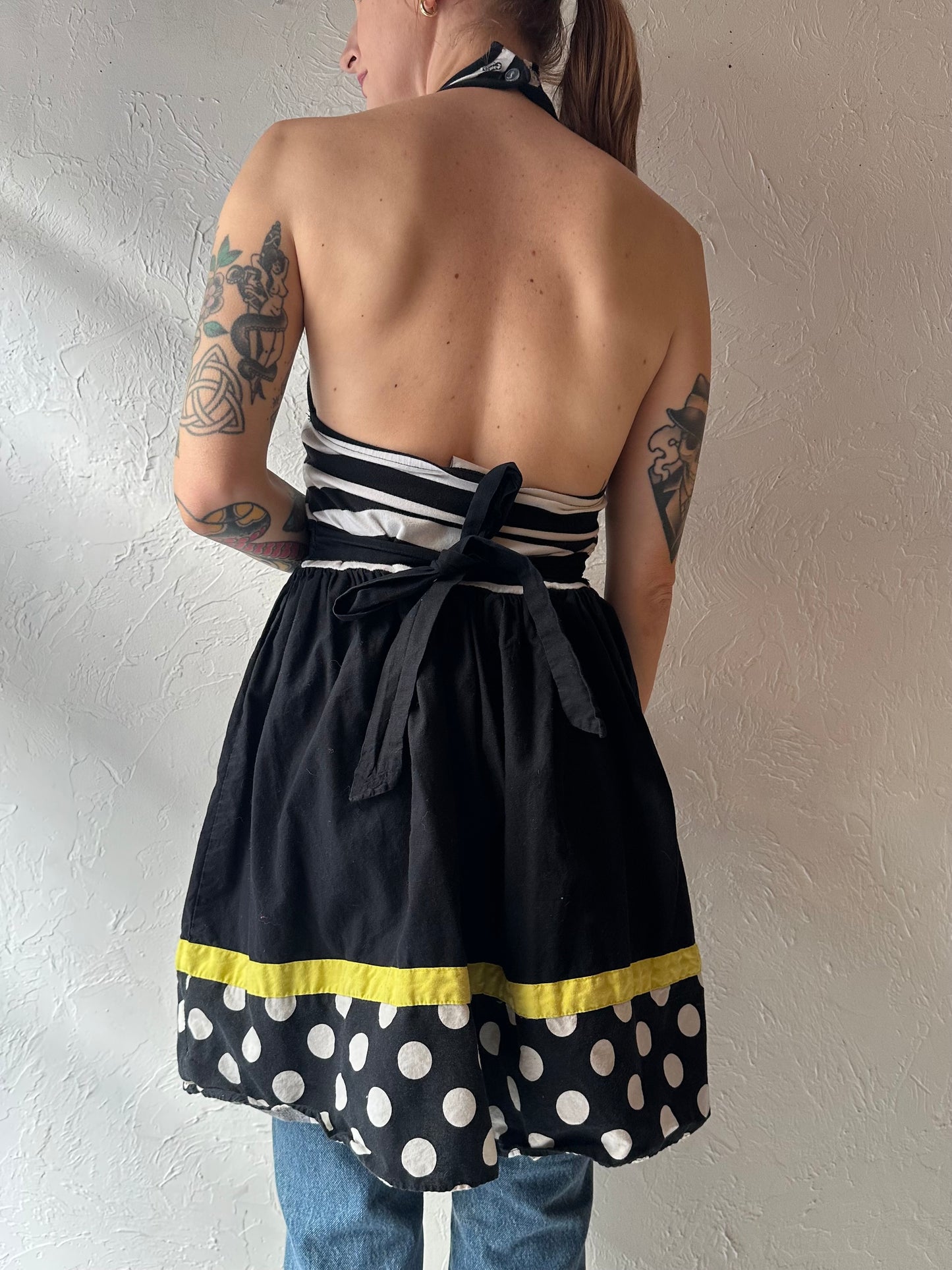 Y2k 'Rare Editions' Black Halter Mini Dress / Small