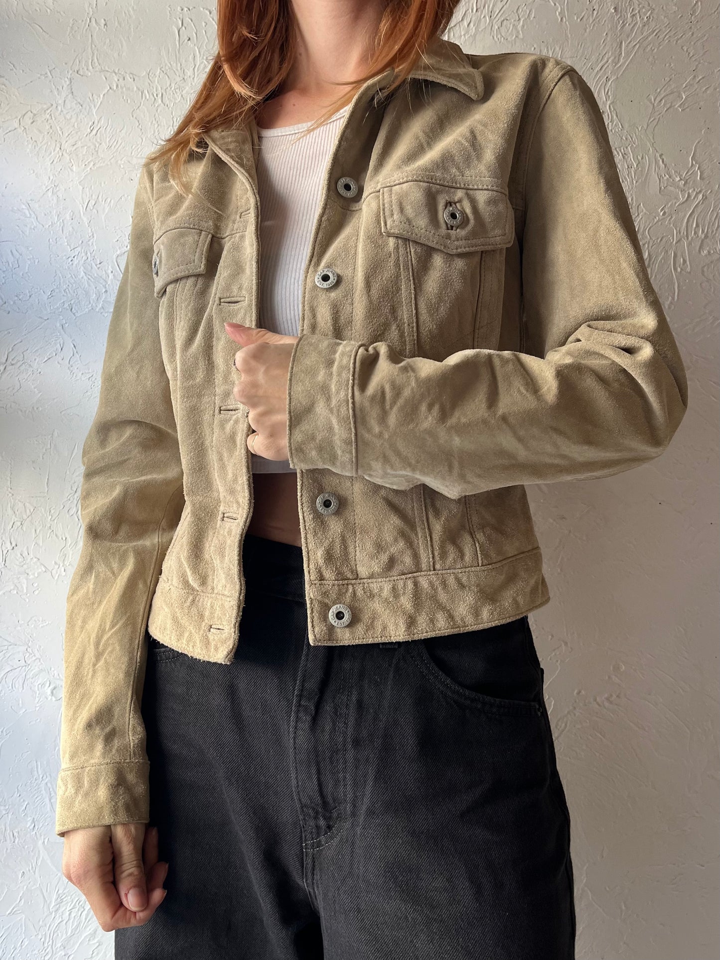 90s 'Gap' Tan Suede Jacket / Small