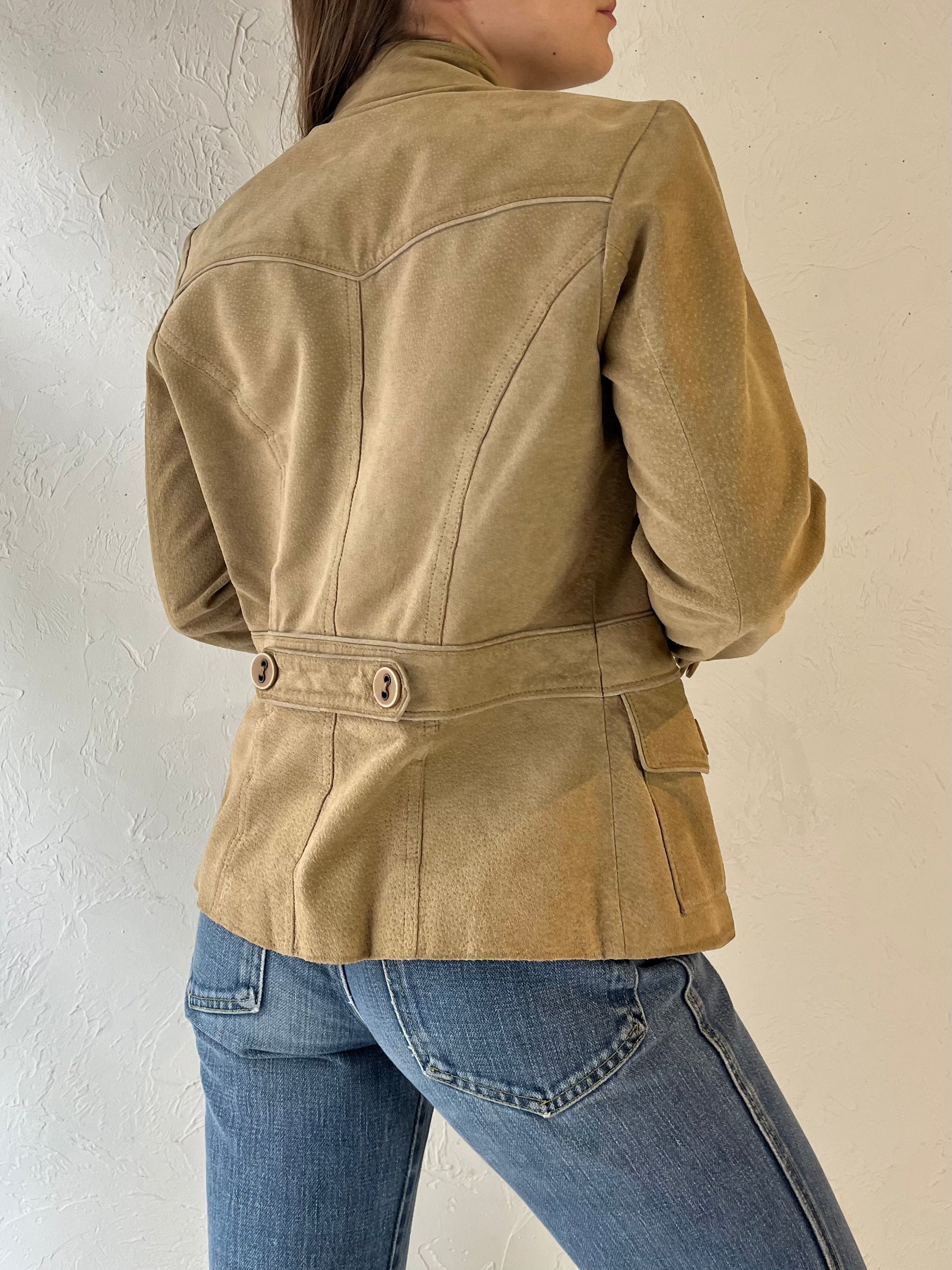 Y2k 'Le Chateau' Suede Leather Jacket / XS