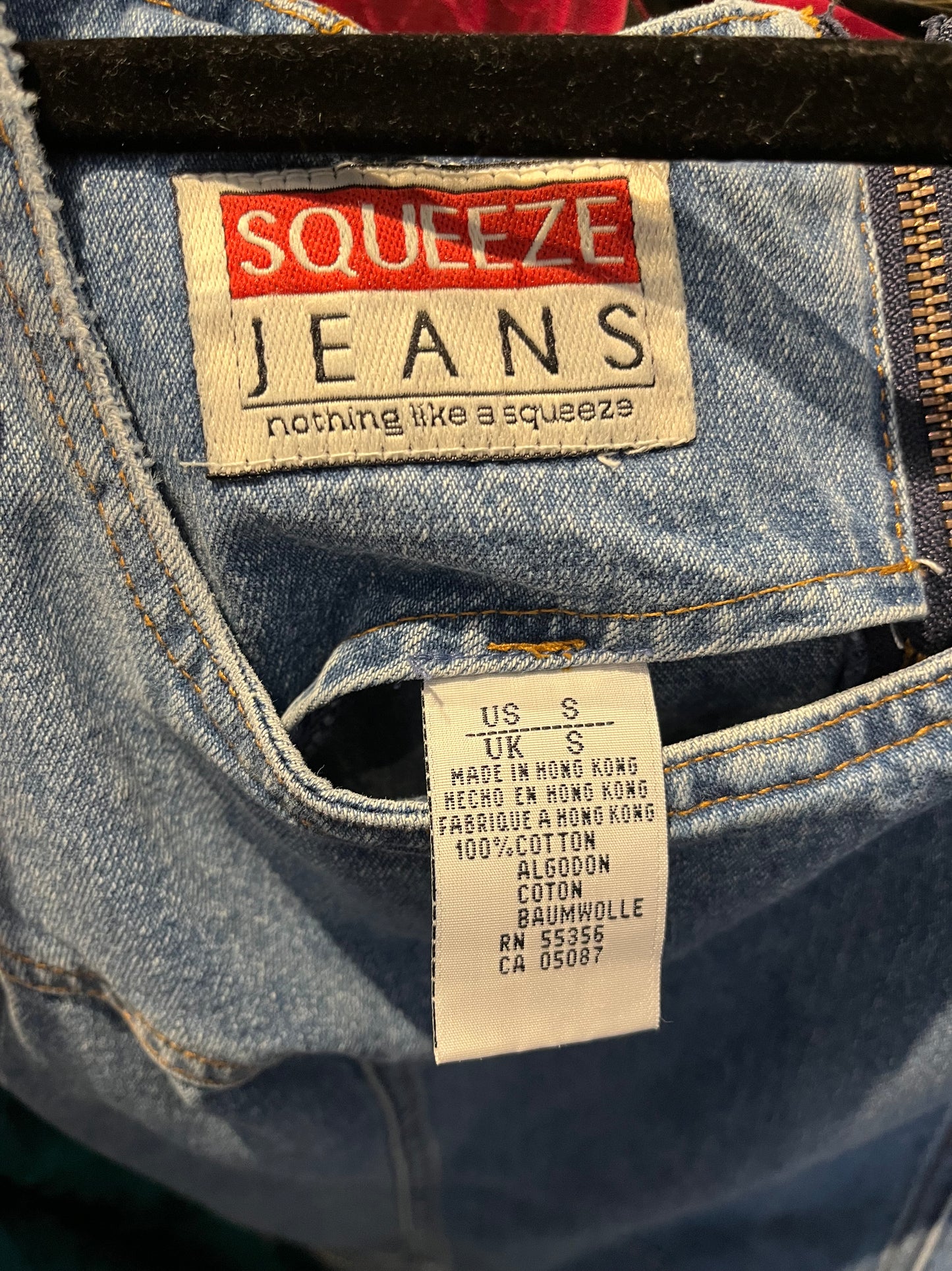 90s ‘Squeeze’ Denim Mini Dress / Small