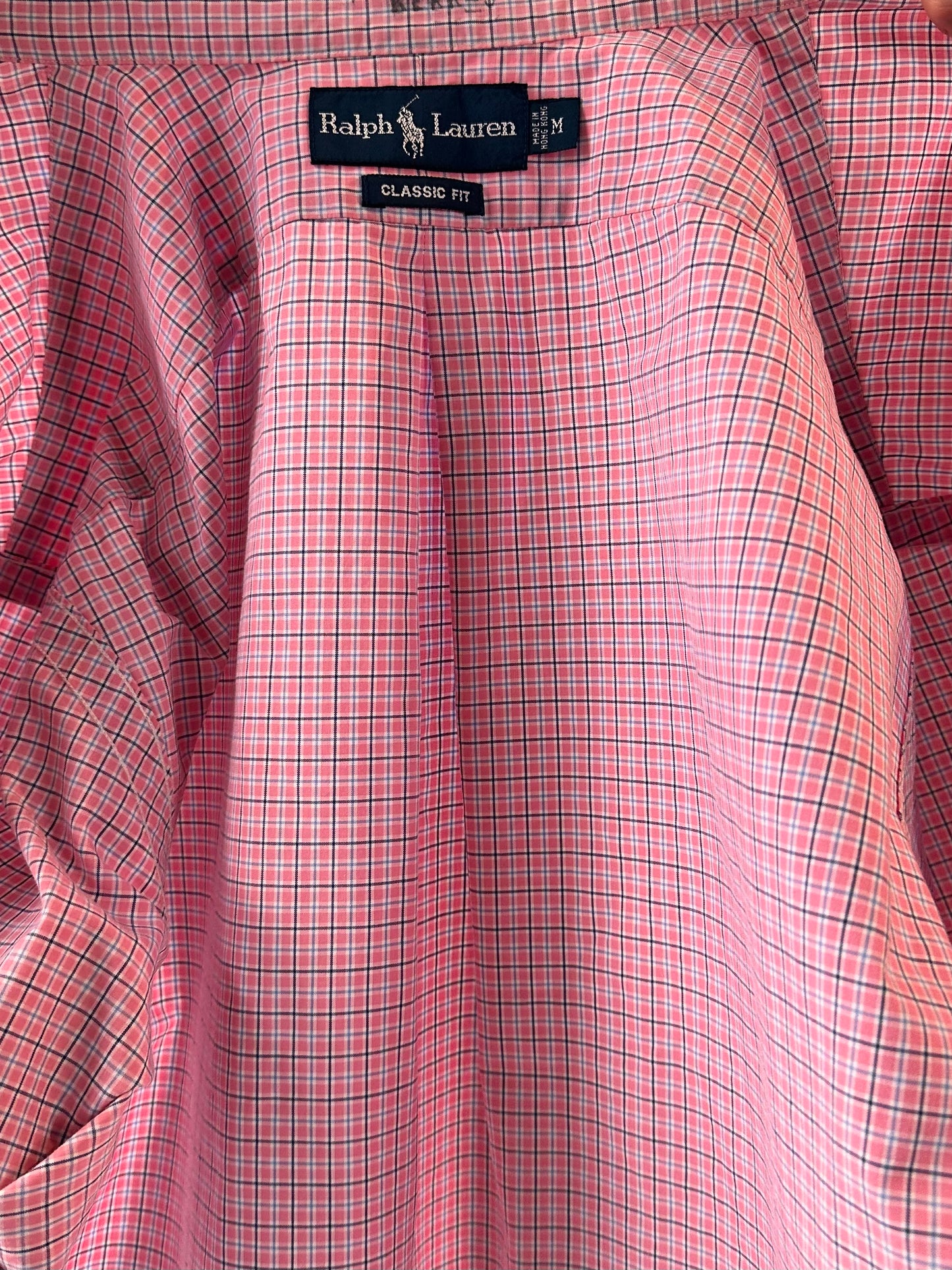 90s 'Ralph Lauren' Pink Short Sleeve Button Up Shirt / Medium