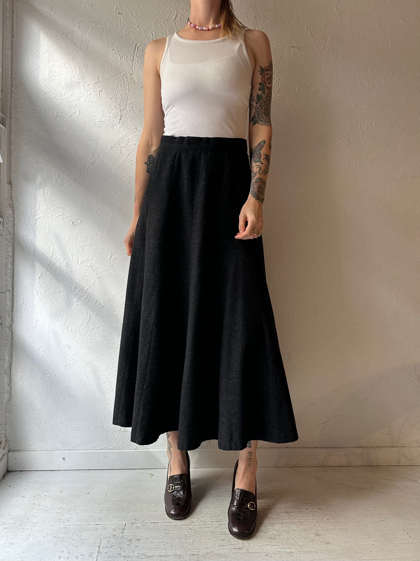 80s '123' Gray Knit Skirt / Small