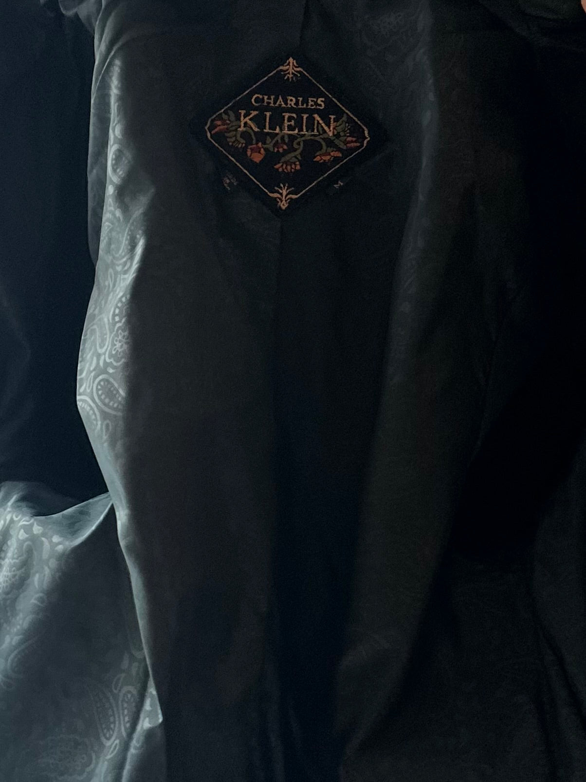 90s 'Charles Klein' Green Leather Coat / Medium