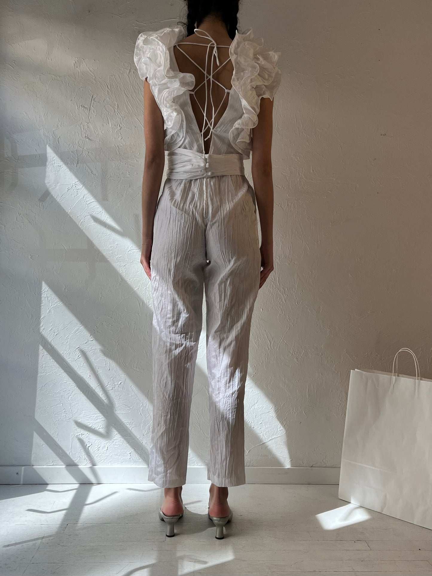 90s ‘Lo Lo Collections’ White Jumpsuit / Small