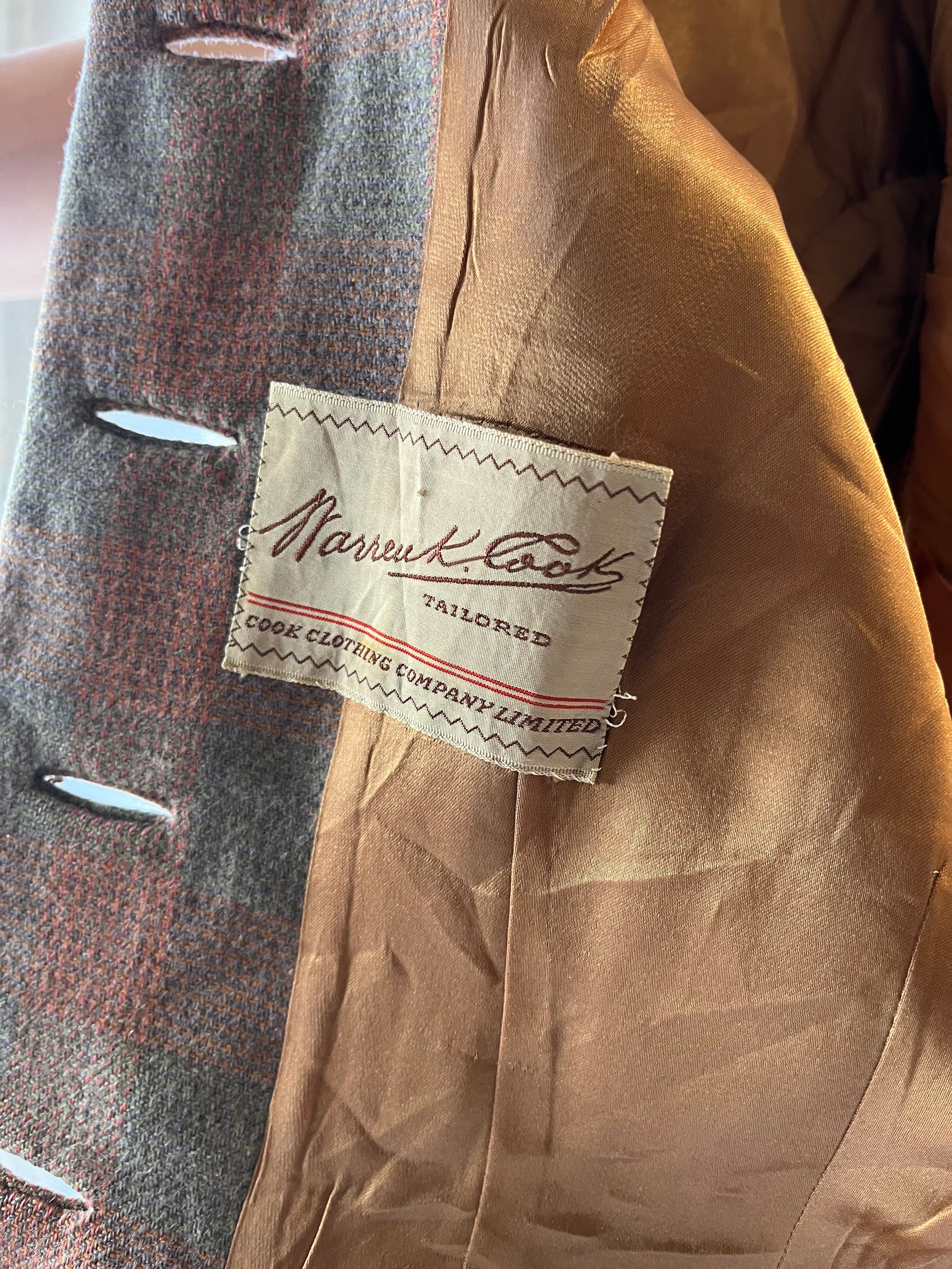 80s ‘Narreu K Cook’ Plaid Blazer Jacket / Medium