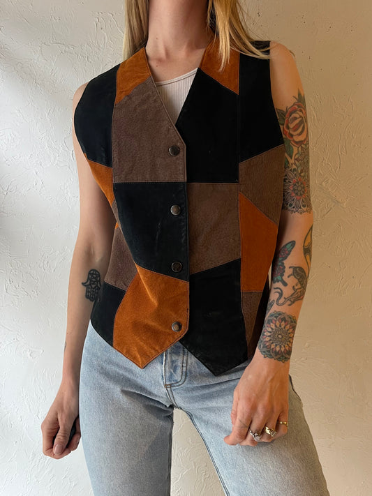 70s ‘Bagatelle’ Suede Quilted Vest / Medium