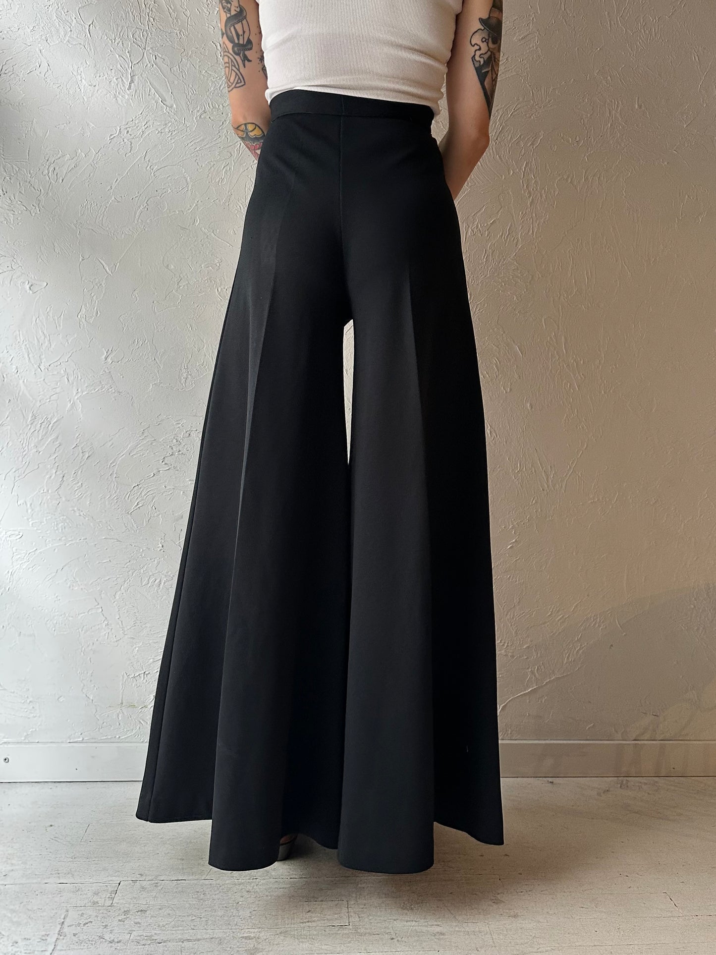 Vintage Handmade Black Bell Bottom Flare Pants / XSmall