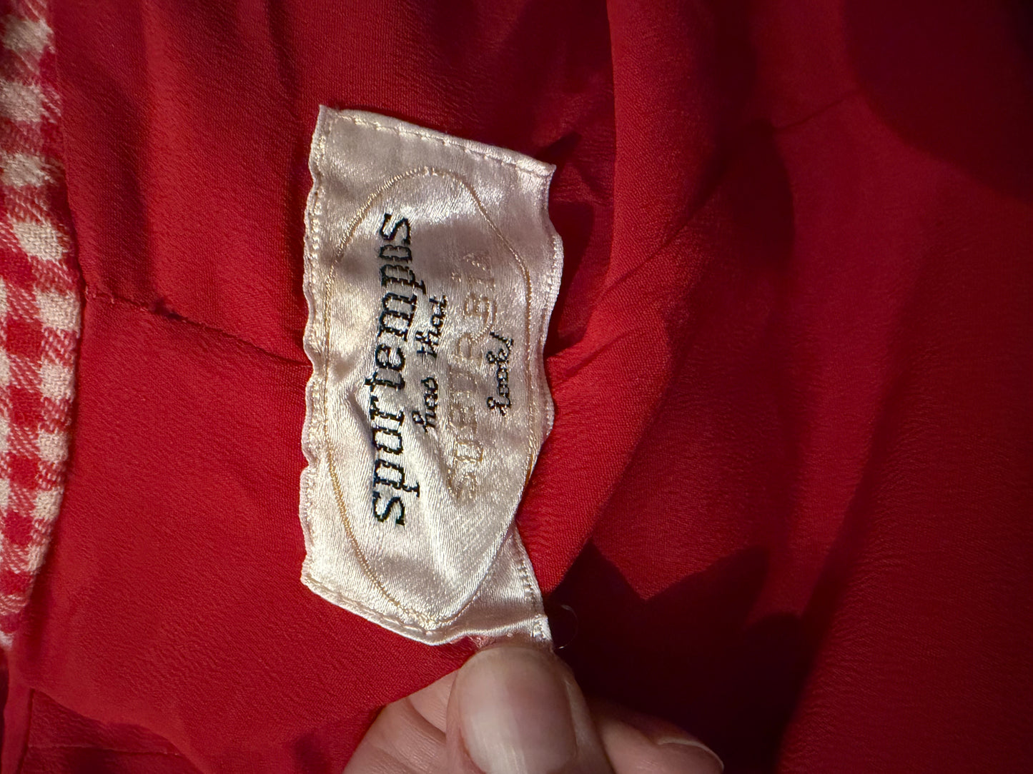 60s/70s 'Sportempos' Red Plaid Wool Set / Union Made / Small