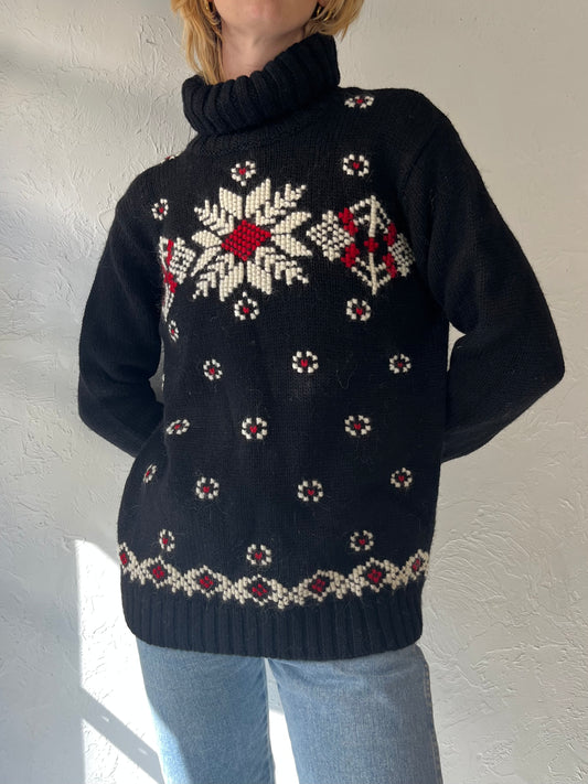 90s 'Jones New York' Wool Turtleneck Sweater / Small