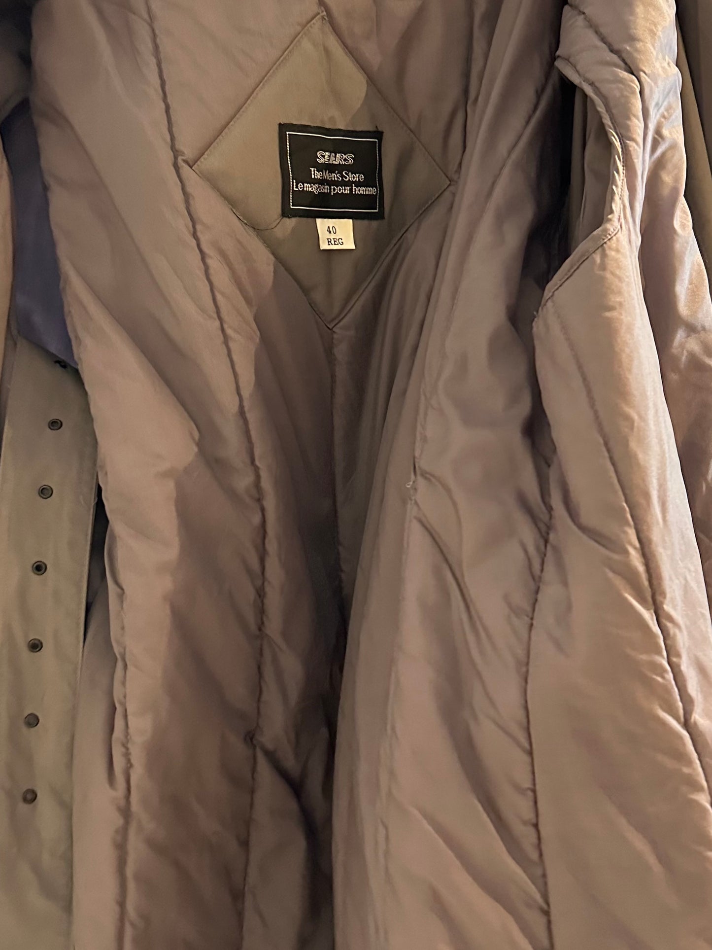 80s ‘Sears’ Gray Trench Coat / Large