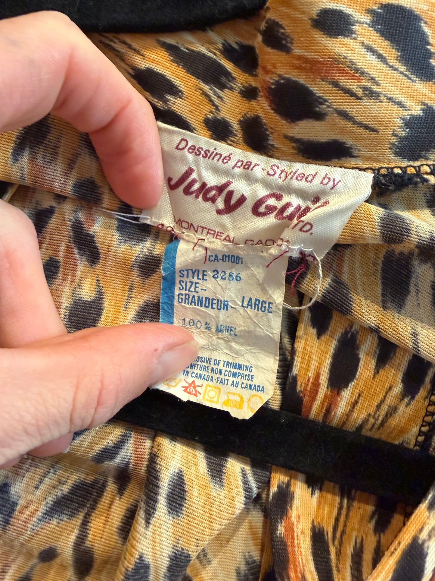 70s 'Lady Guil' Leopard Print Robe / Large