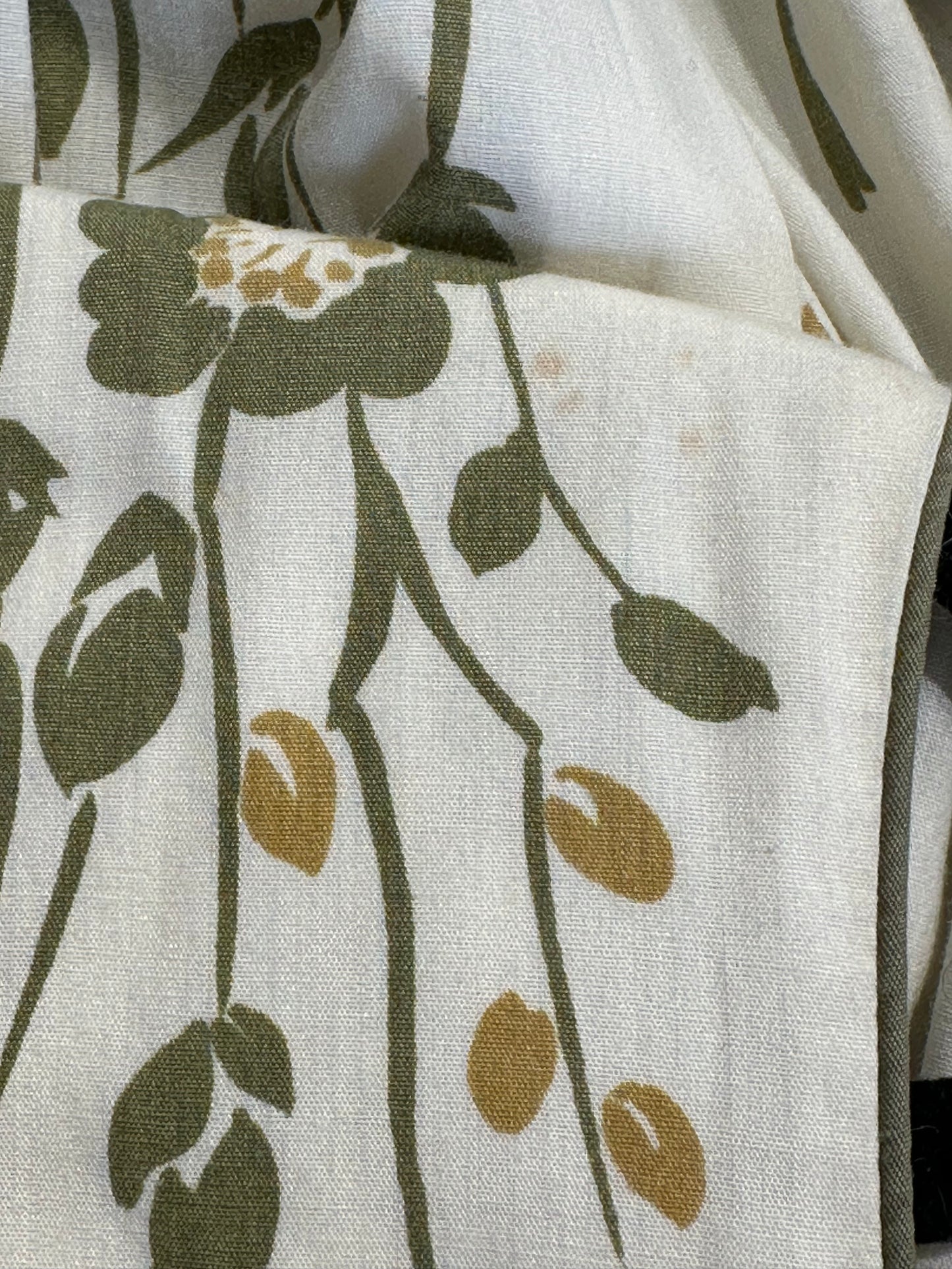 80s Cream Floral Midi Dress / Small