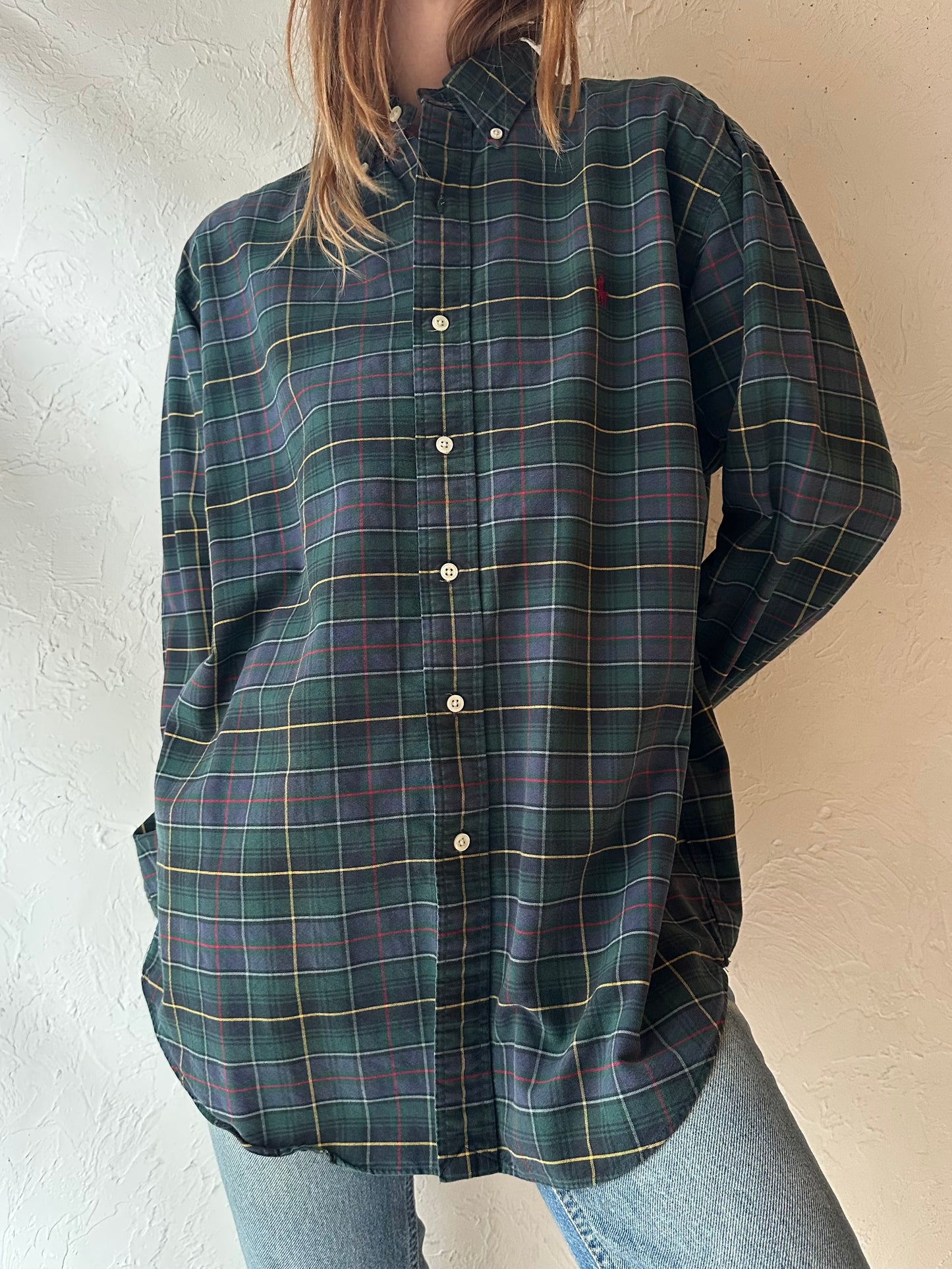 Y2k 'Ralph Lauren' Plaid Button up Shirt / XL