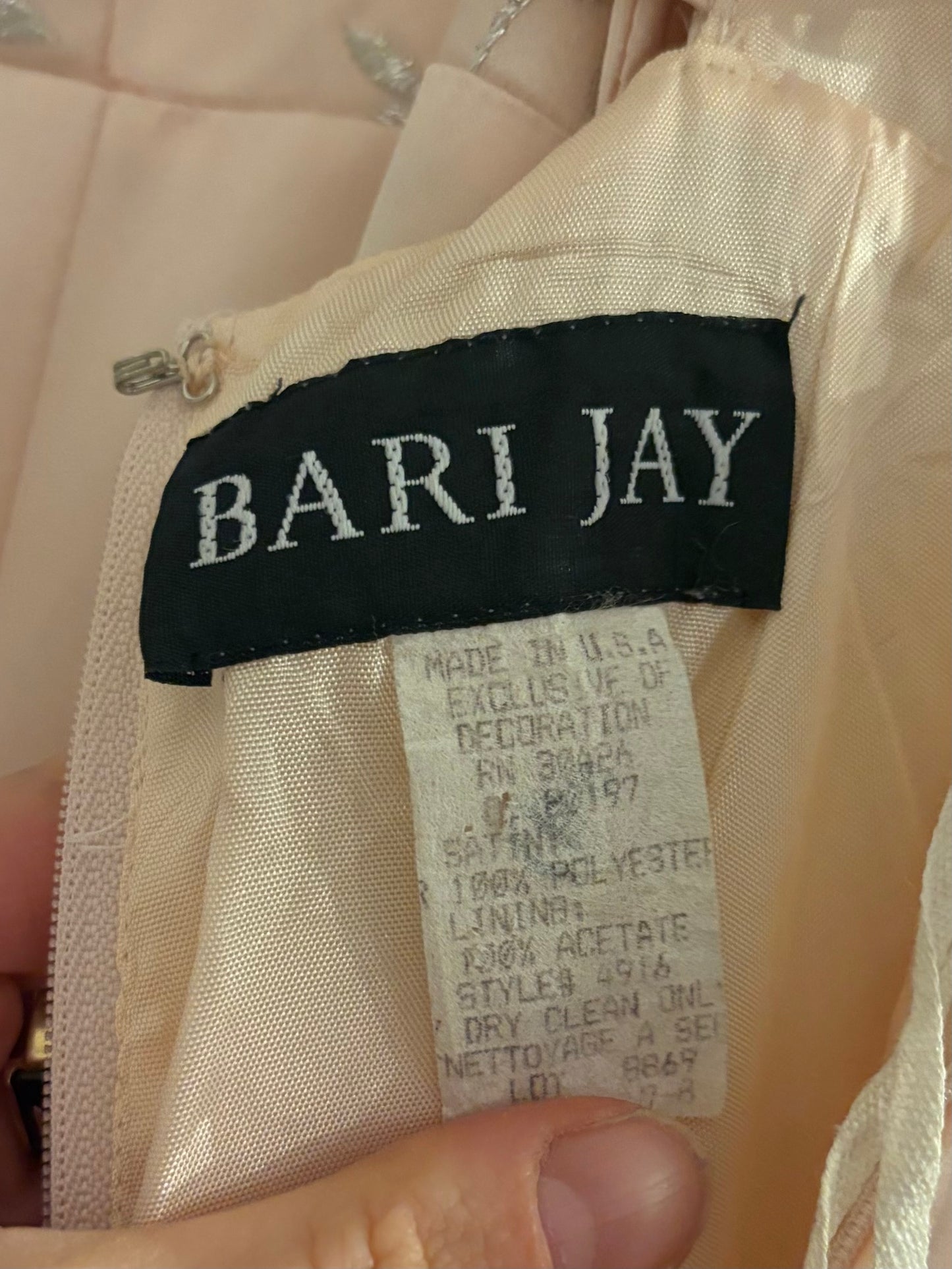 90s 'Bari Jay' Pale Pink Formal Dress / Medium