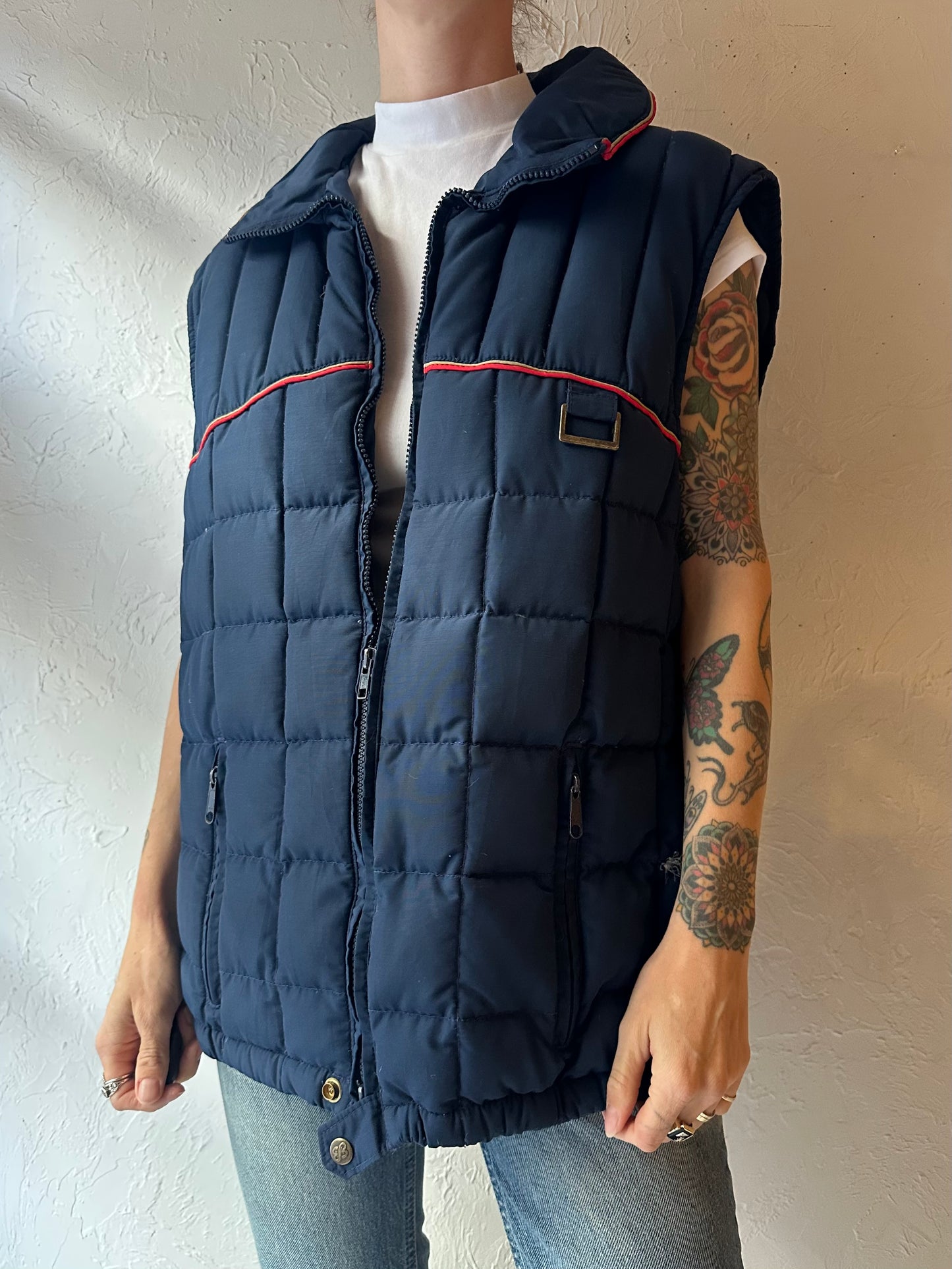 80s 'Eddie Bauer' Quilted Down Vest / Medium