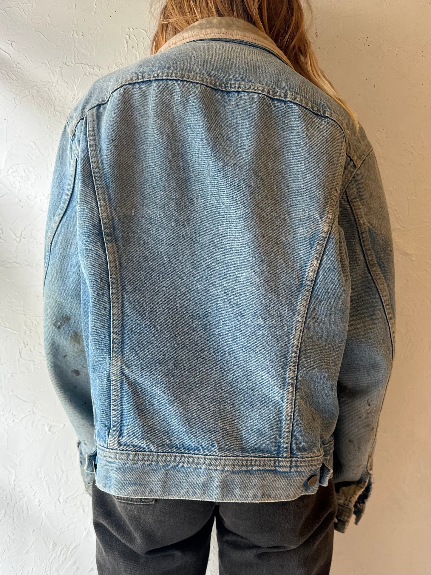 80s ‘Stormrider’ Thrashed Blanket Lined Denim Jacket / Large