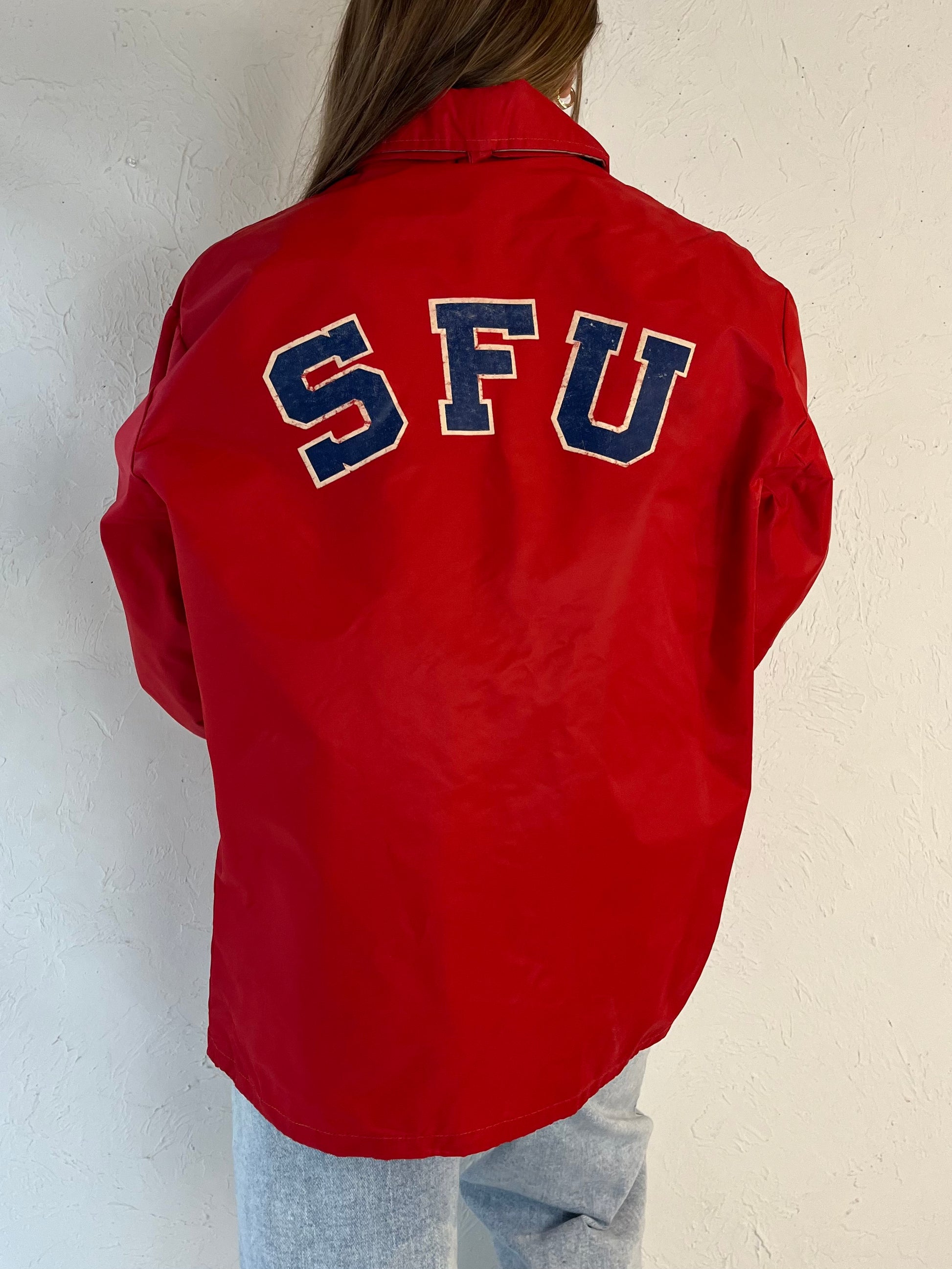 90s ‘SFU’ Red Sport Jacket / Large