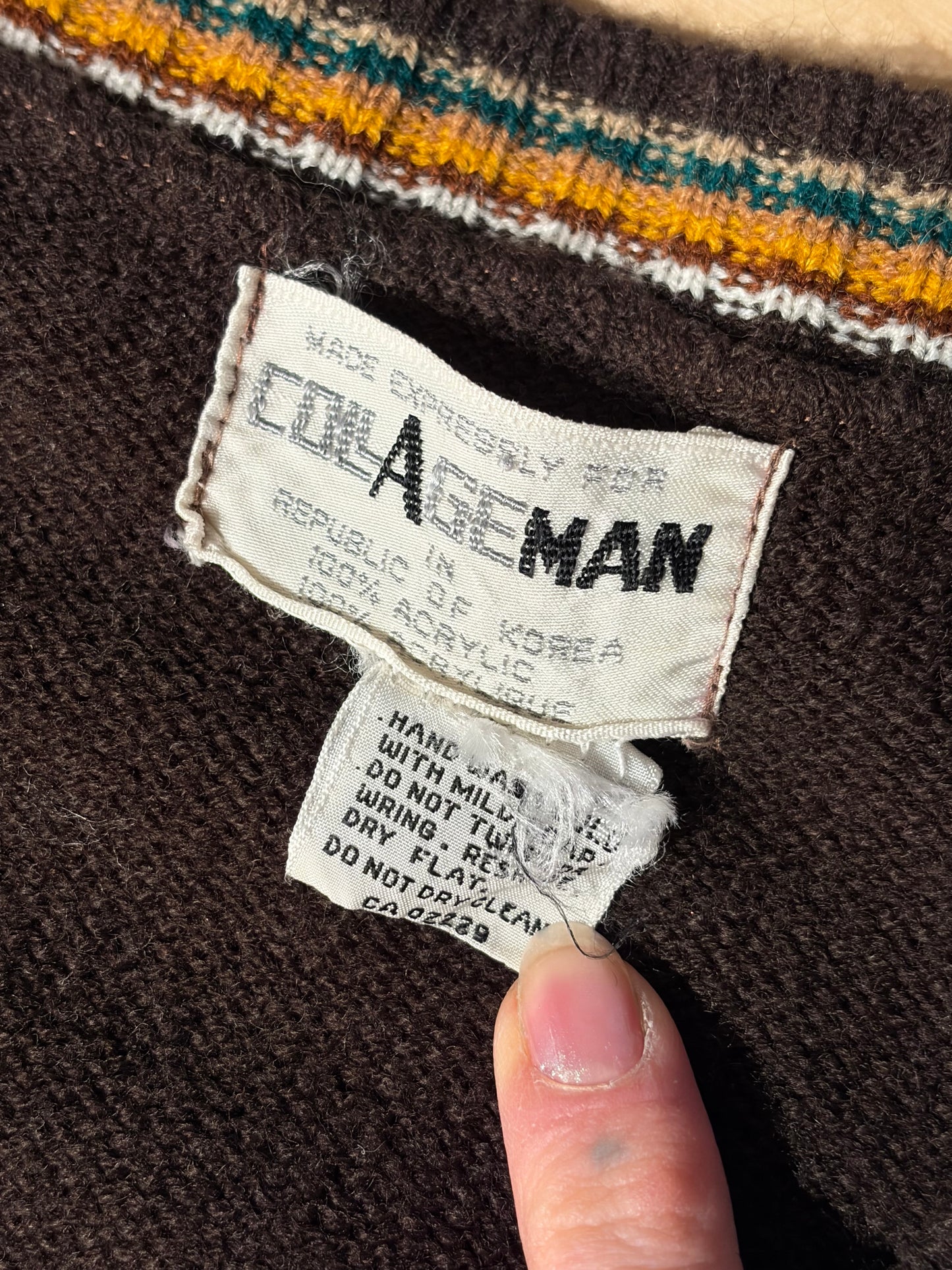 70s 'Collageman' Duck Sweater / Medium