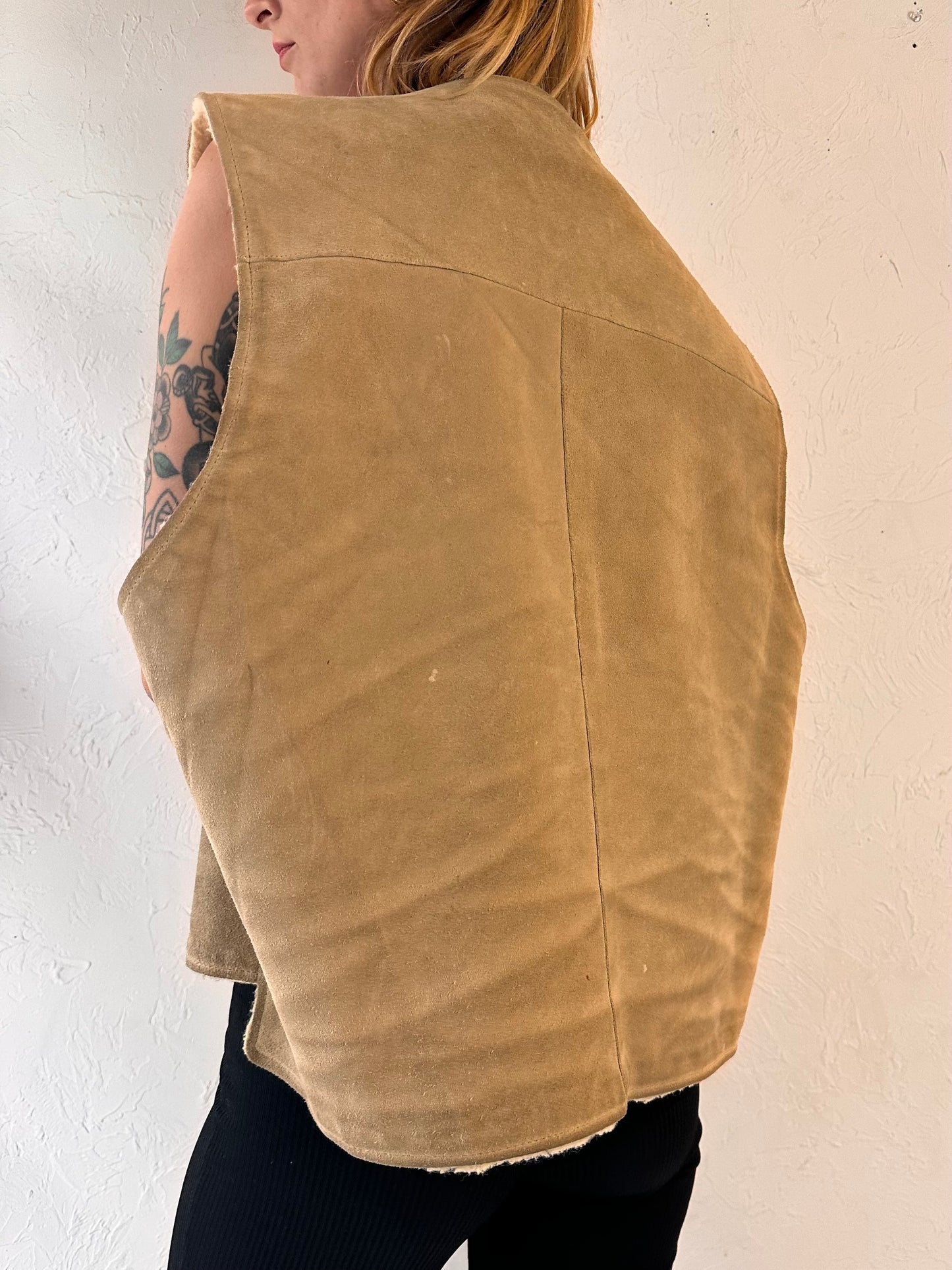80s 'JFS' Suede Vest / XL