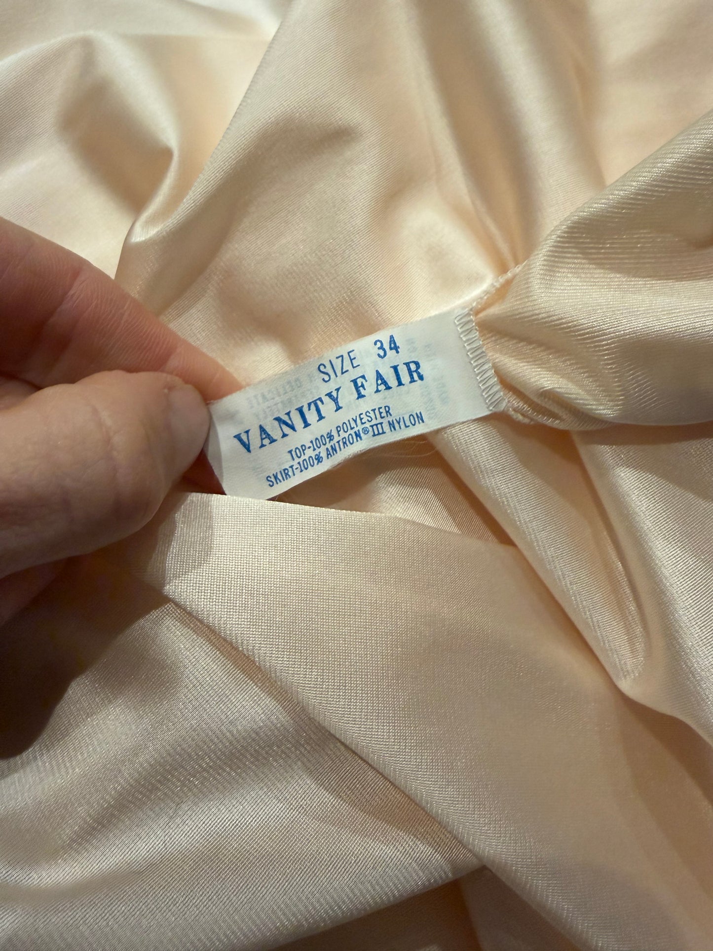 80s 'Vanity Fair' Pink Lacey Maxi Slip Dress / Small