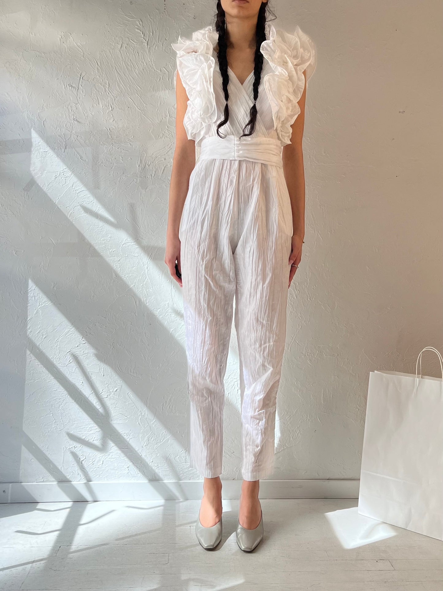90s ‘Lo Lo Collections’ White Jumpsuit / Small