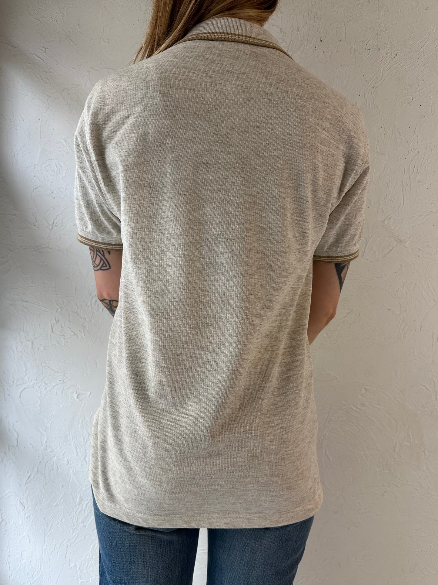 90s ‘Playboy’ Oatmeal Polo Shirt / Small