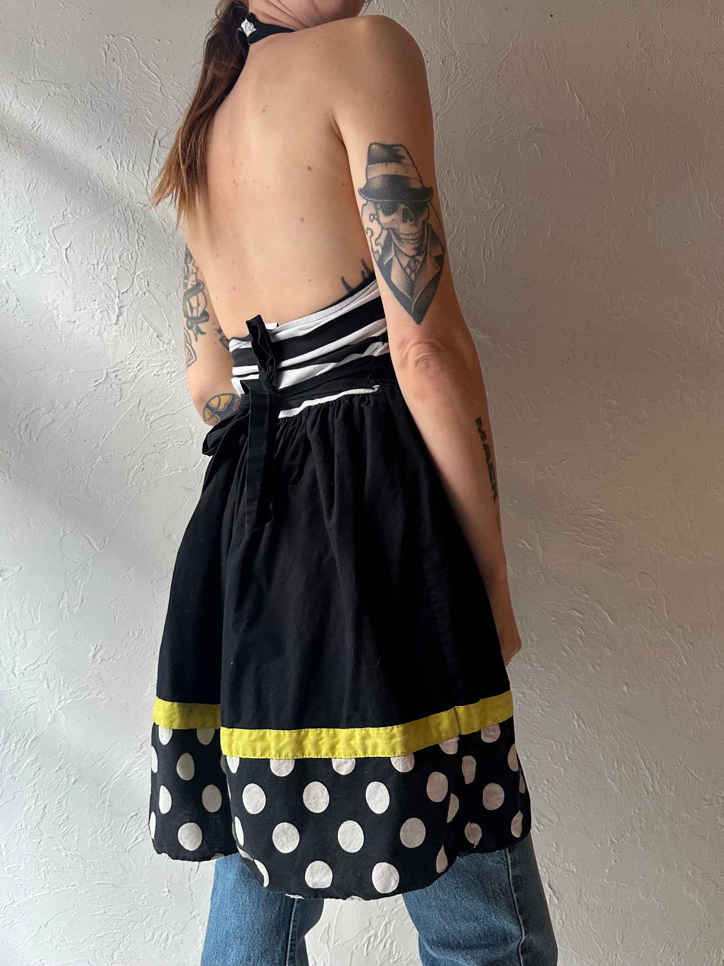 Y2k 'Rare Editions' Black Halter Mini Dress / Small
